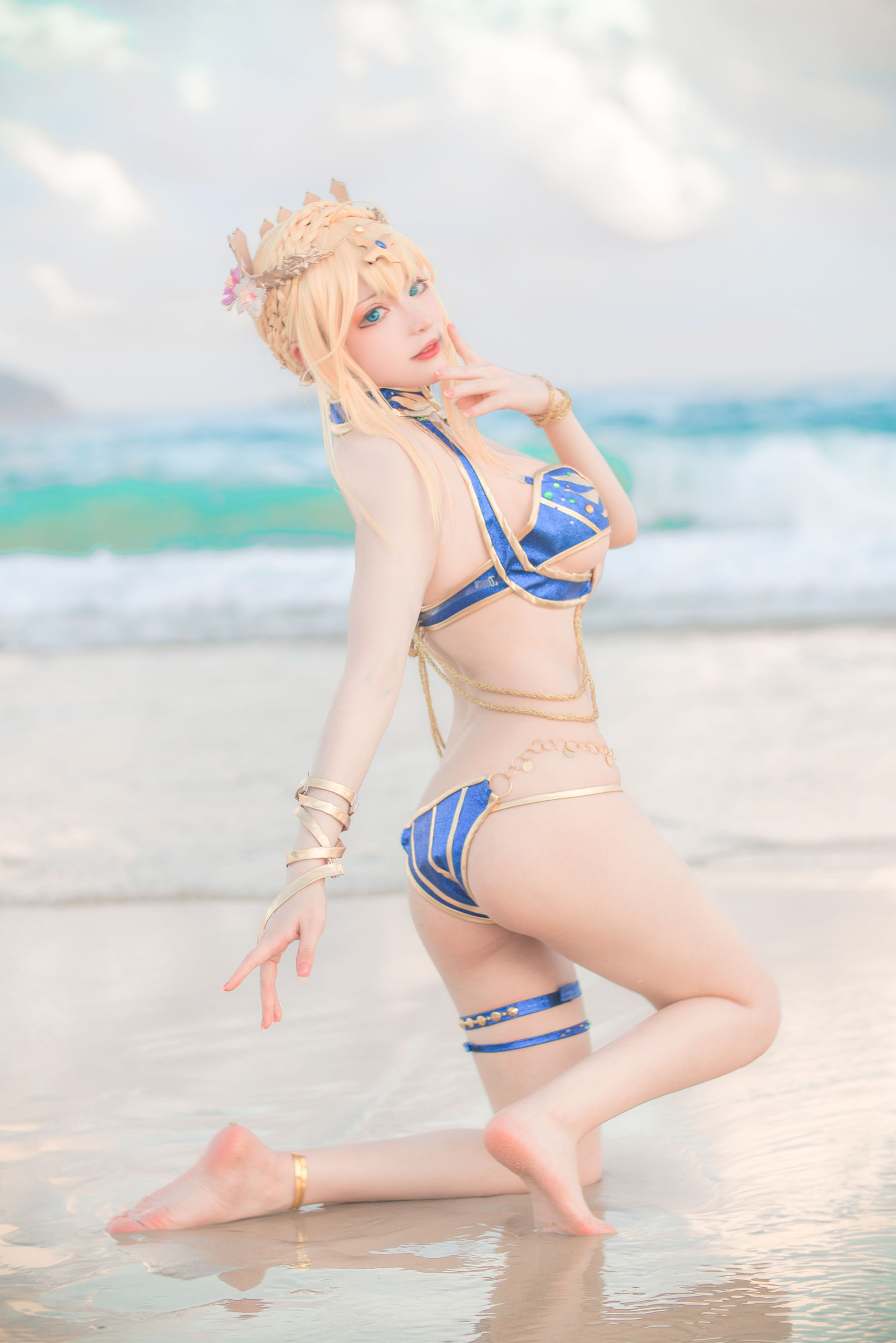 [网红COSER写真] 起司块wii写真 - 白枪泳装第9张