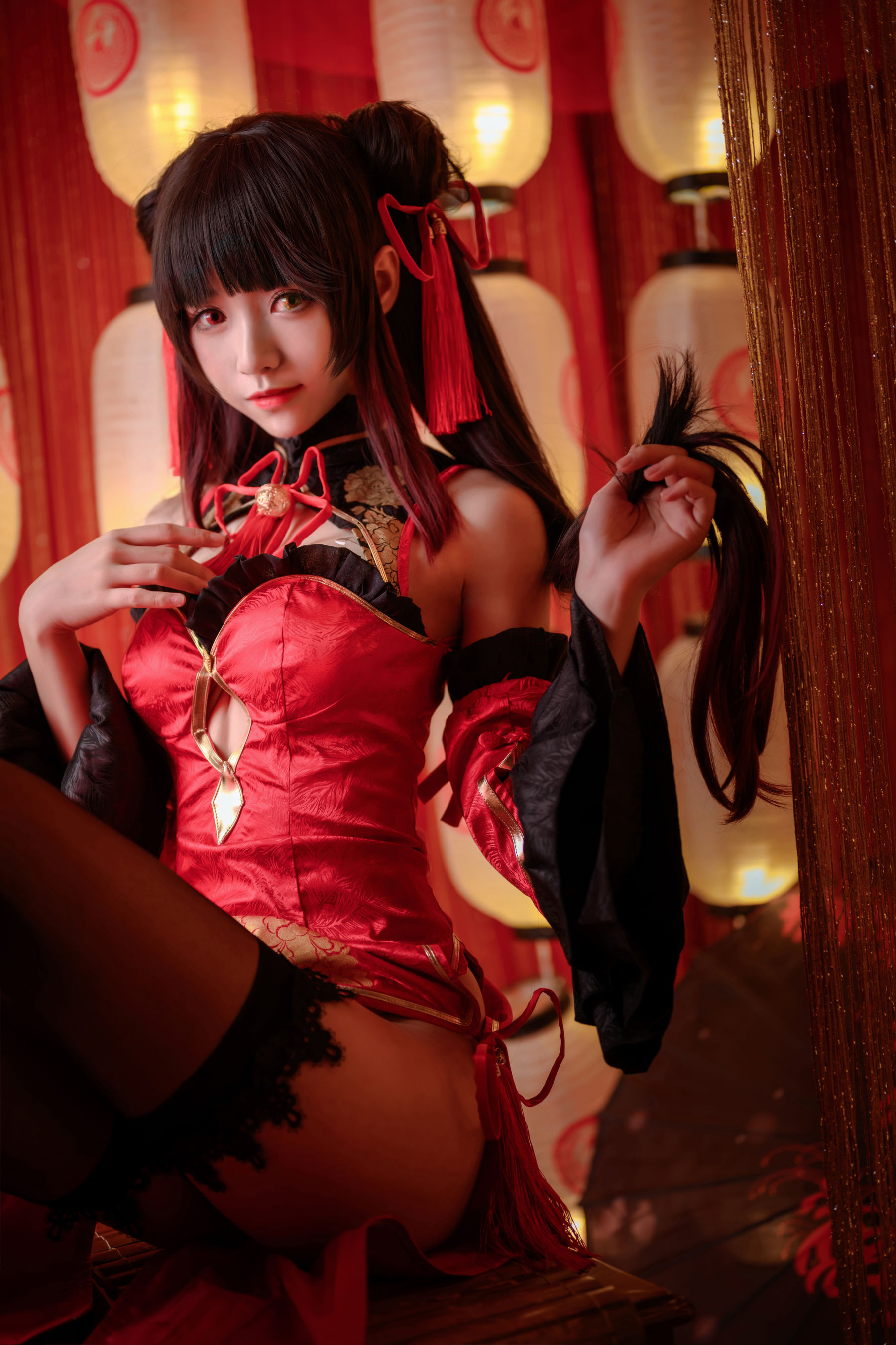 [COS福利] 动漫博主大大卷卷小卷 - 红色双马尾第1张