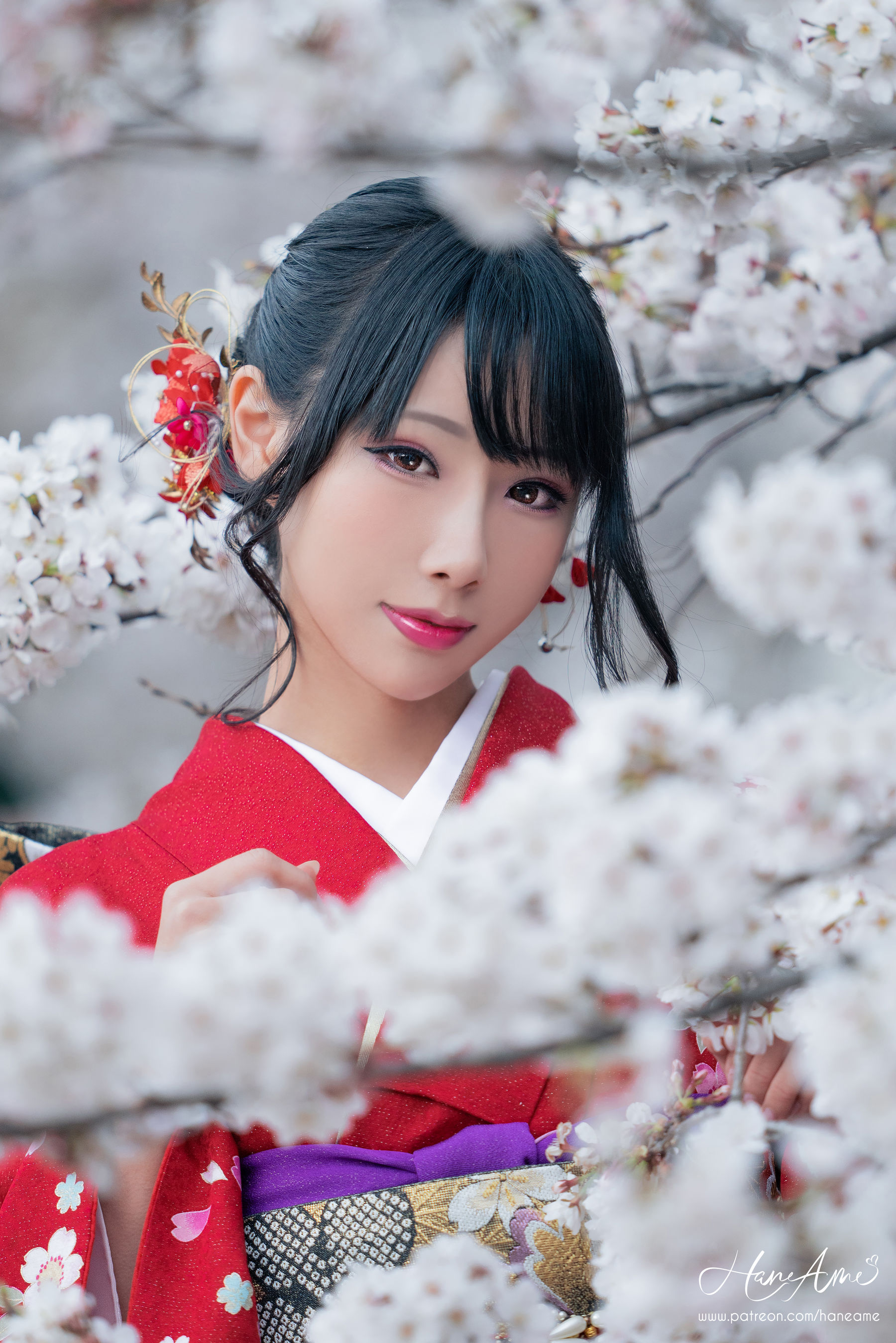 [COS福利] Hane Ame 雨波 - 赤紅和服第4张
