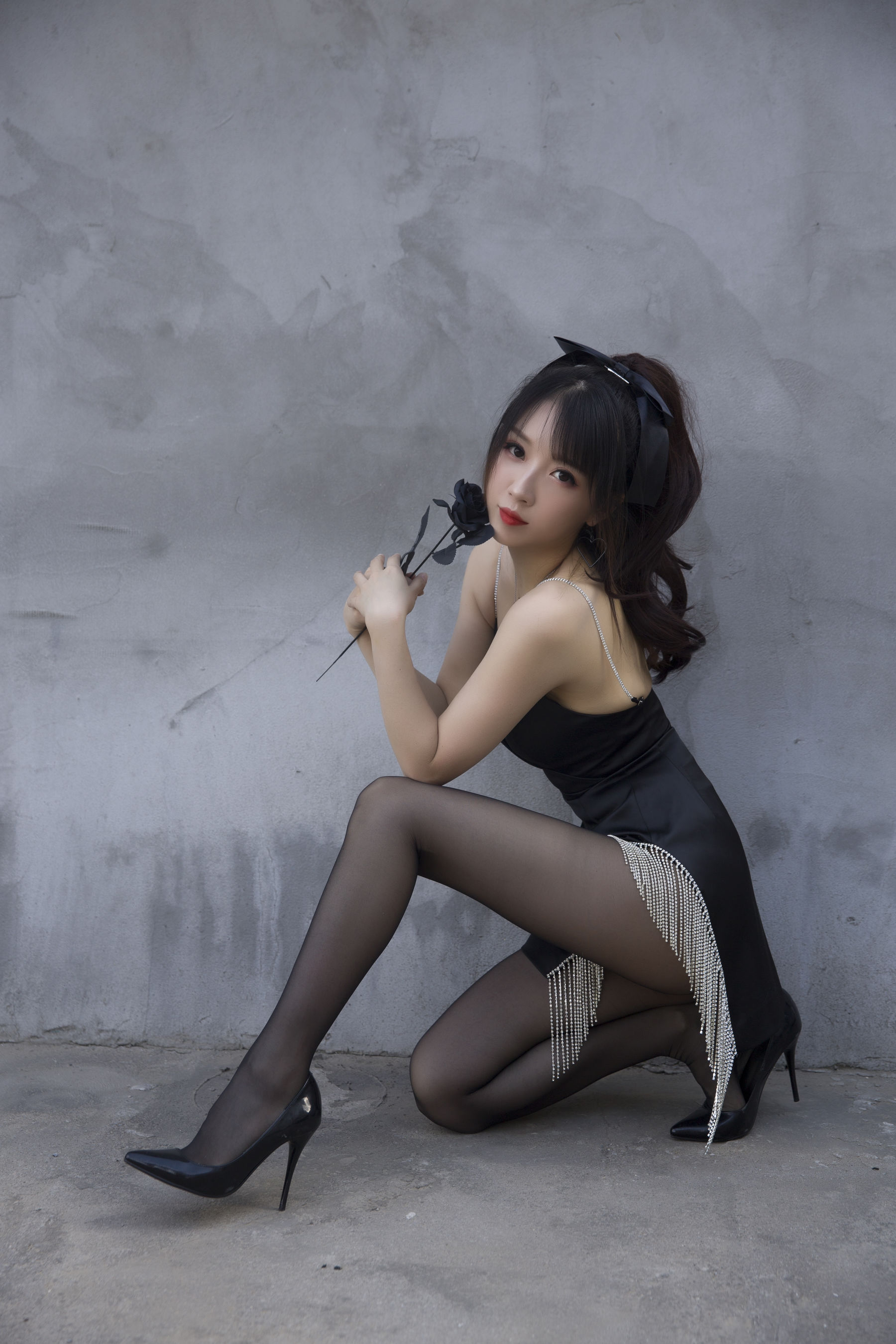 [COS福利] 斗鱼主播小女巫露娜 - 黑色流苏第12张