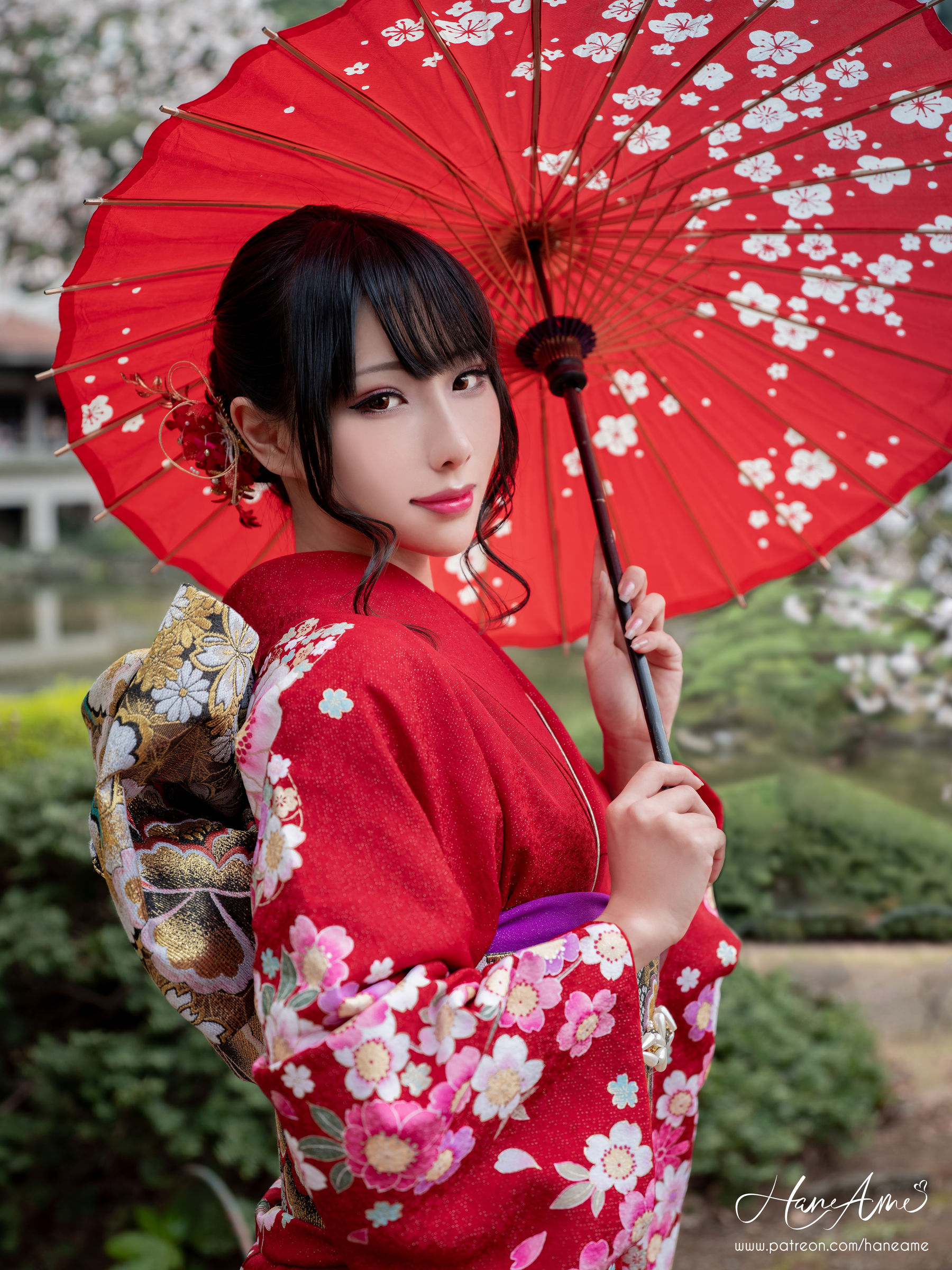 [COS福利] Hane Ame 雨波 - 赤紅和服第9张
