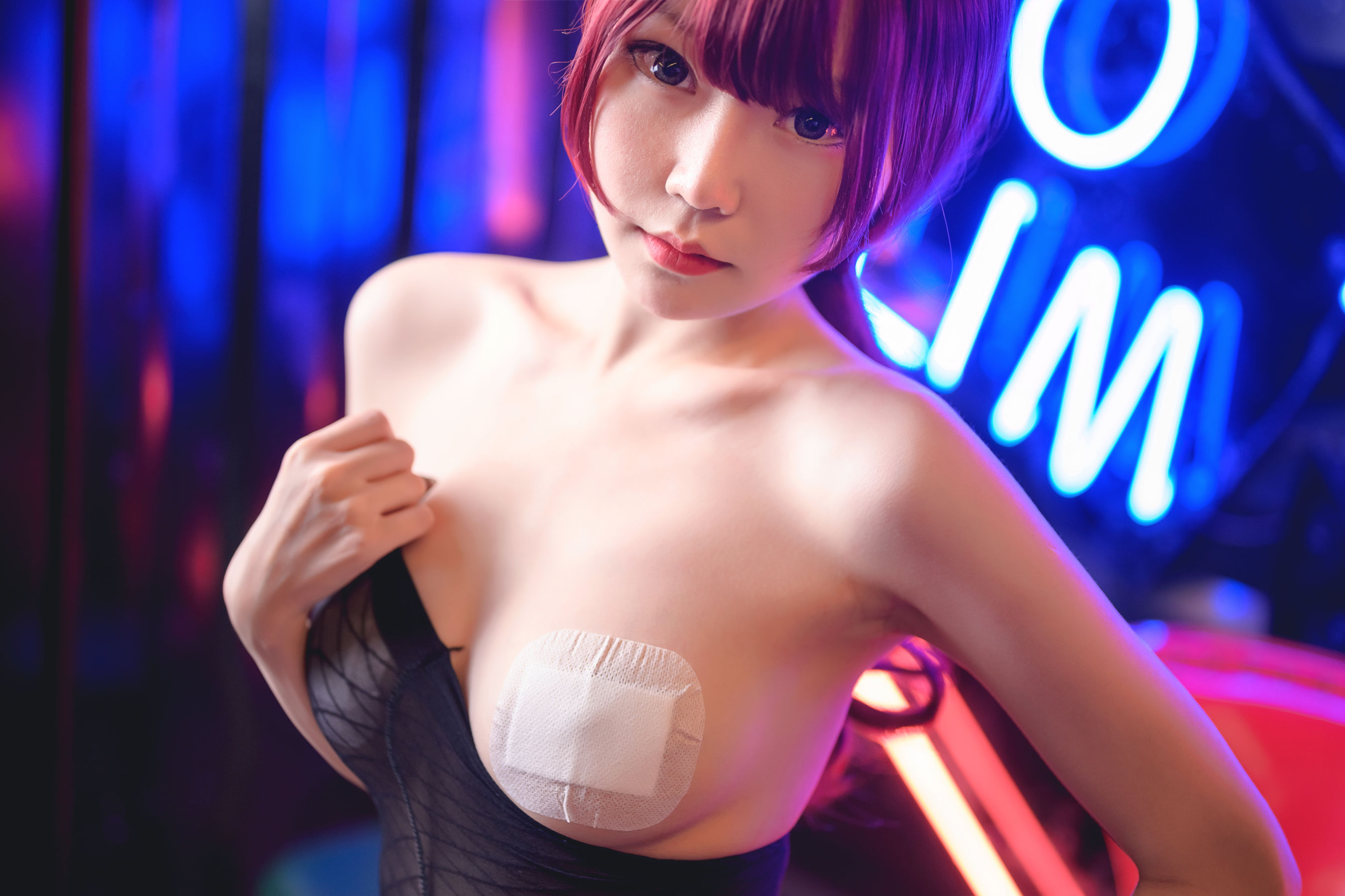 [福利COS] 香草喵露露写真 - 连体黑丝第4张