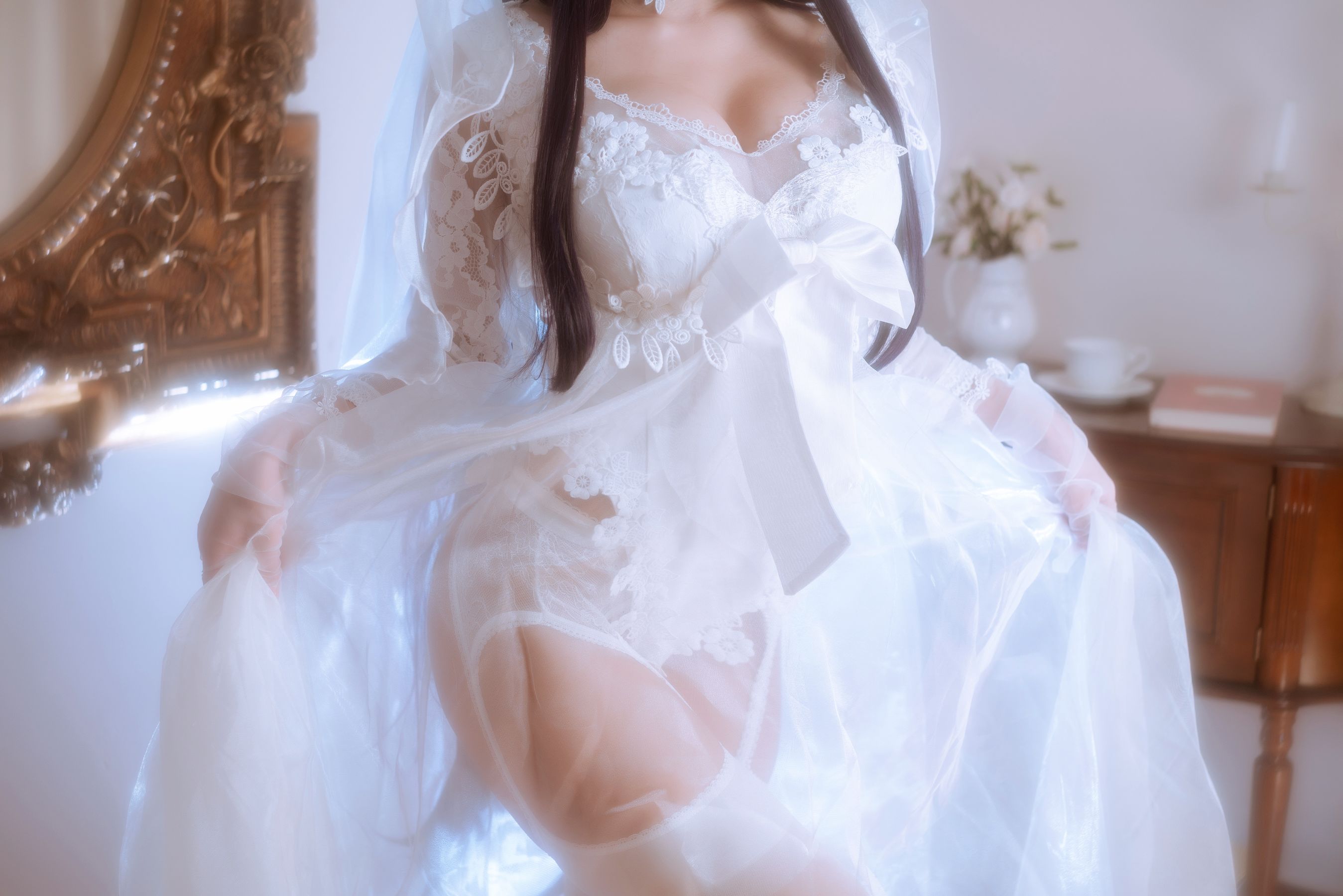 [福利COS] 白嫩美少女鬼畜瑶 - 婚纱第4张