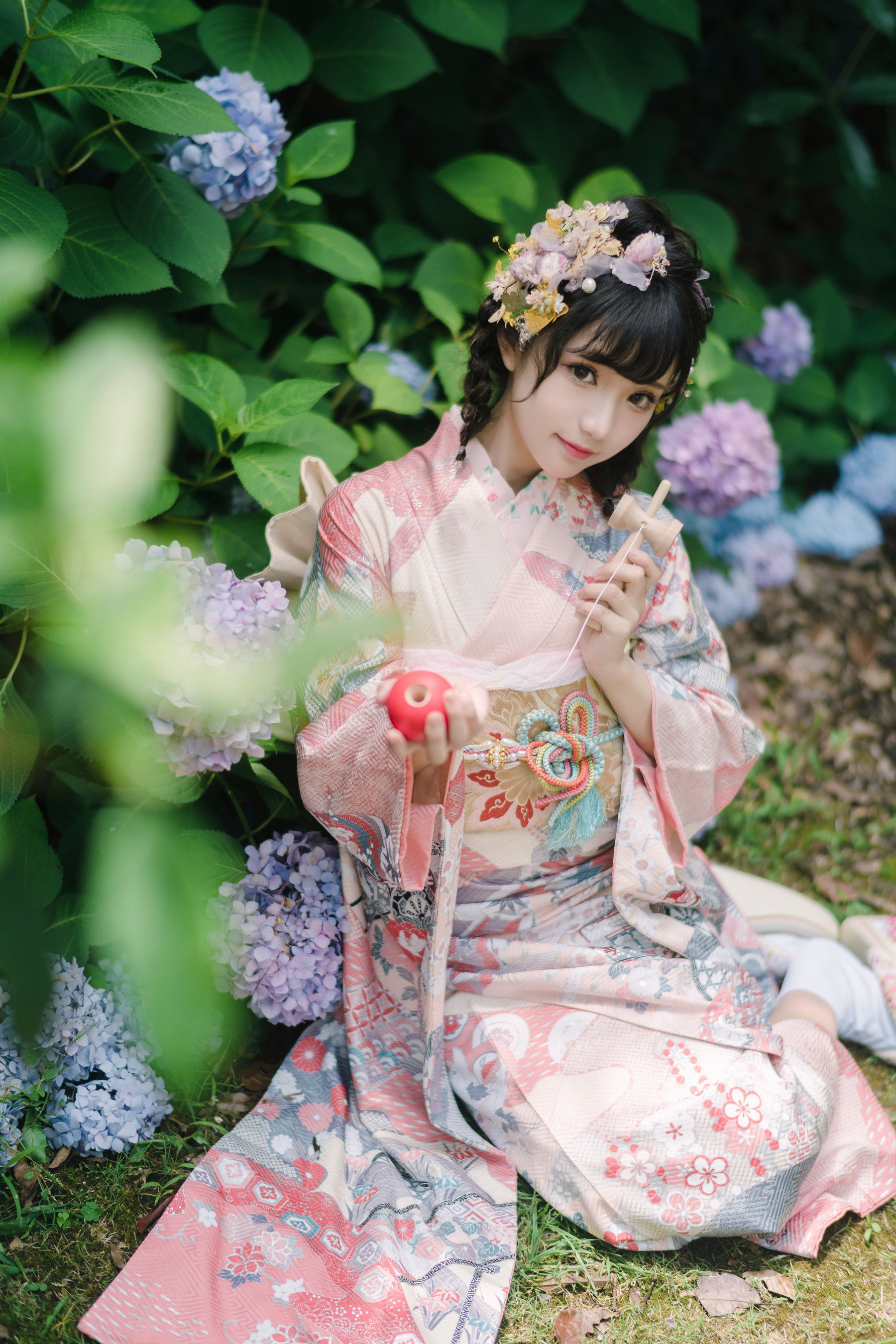 [福利COS] 花柒Hana - 绣球花和服第2张