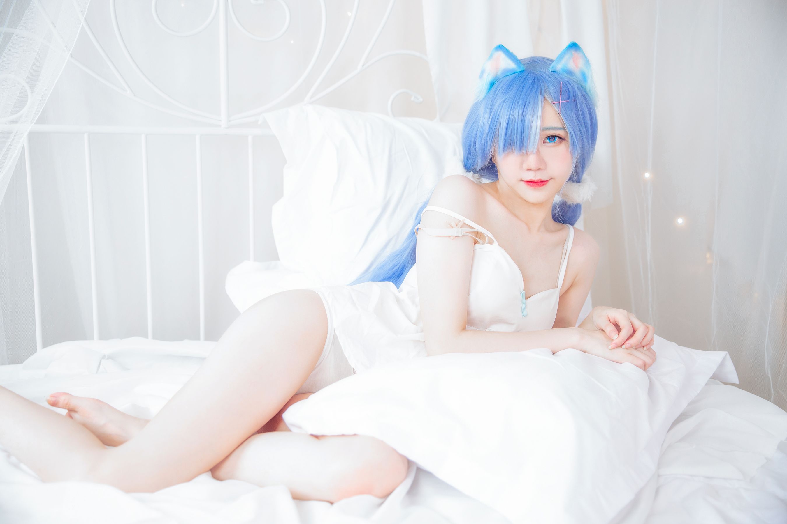 [网红COS] Sally Dorasnow - Rem White Kitty第9张