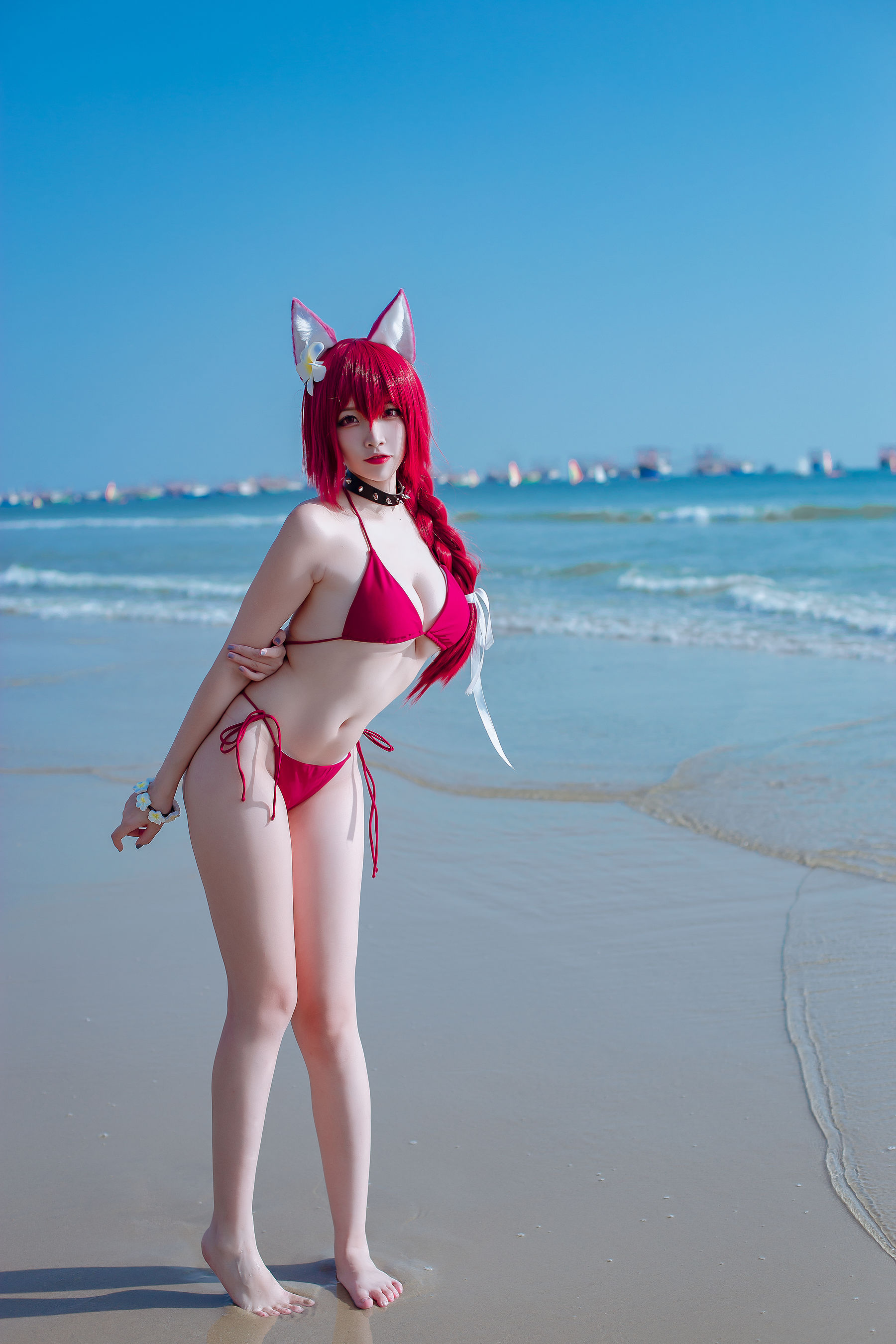 [福利COS] 人气Coser二佐Nisa - 碧蓝 千代田泳装第6张