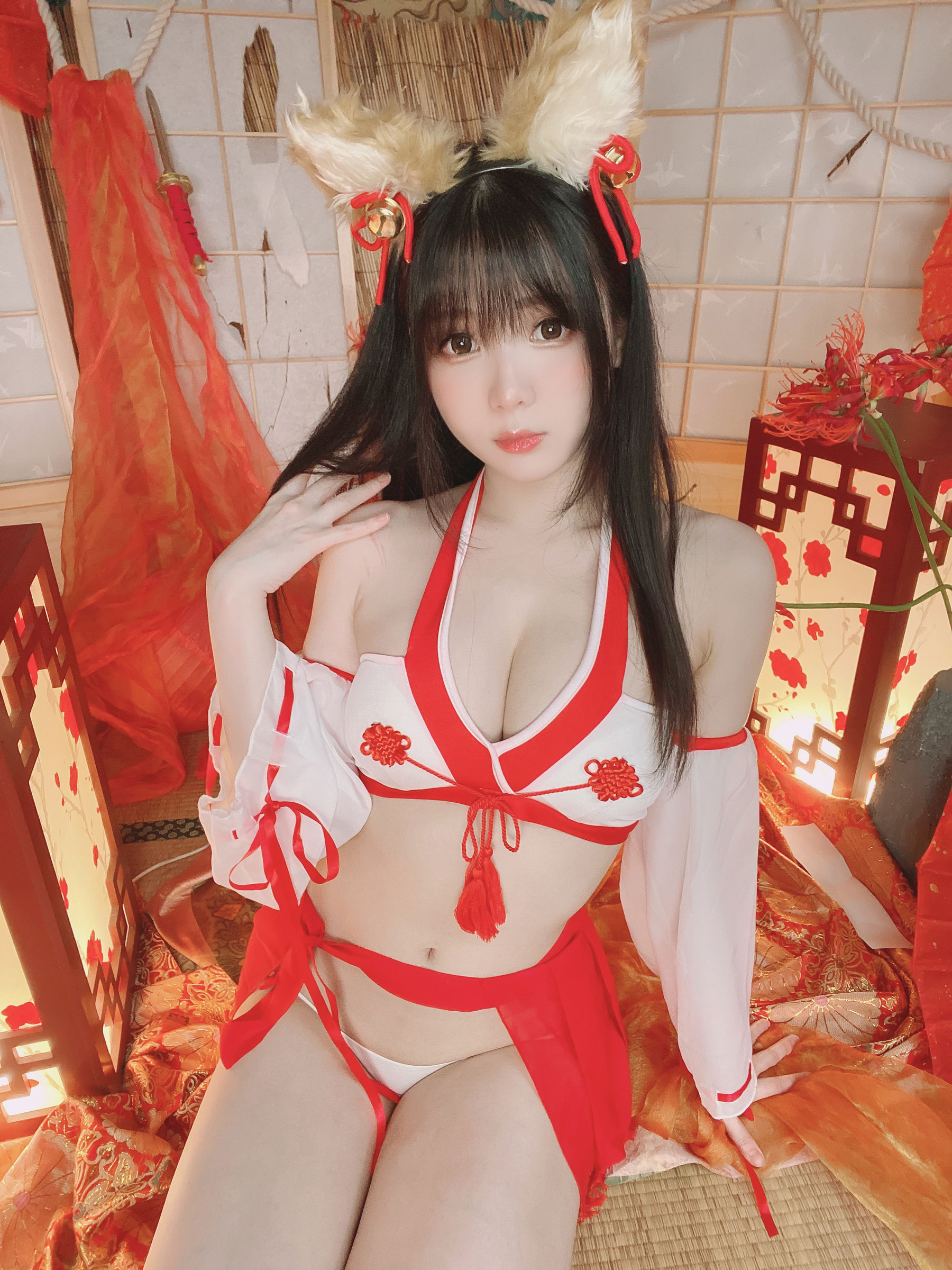 [福利COS] 微博妹纸霜月shimo - きつね巫女さん第5张