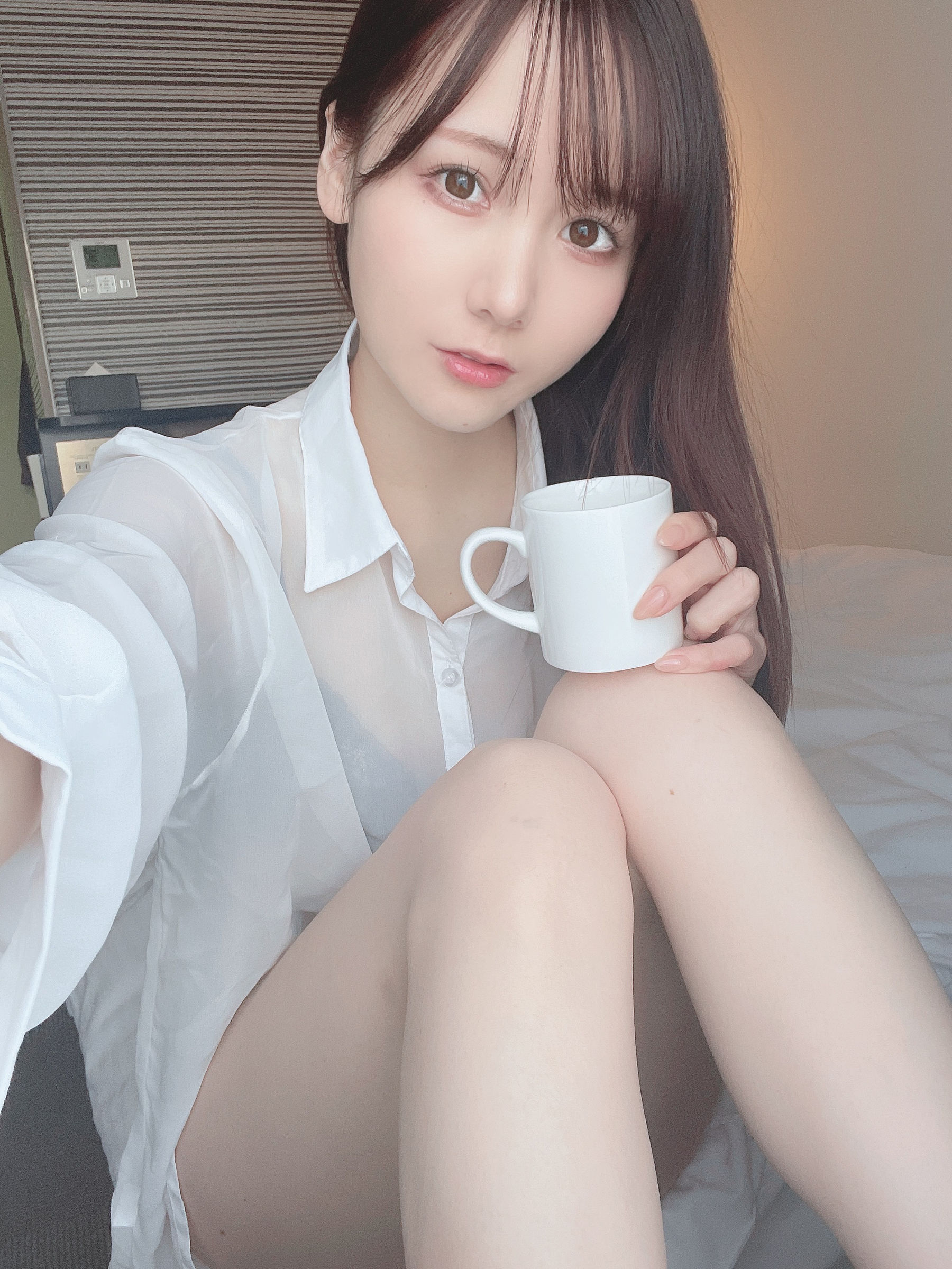 [福利COS] 日本甜美COSERけんけん[fantia] 20220128-透けシャツ×ランジェリー第8张