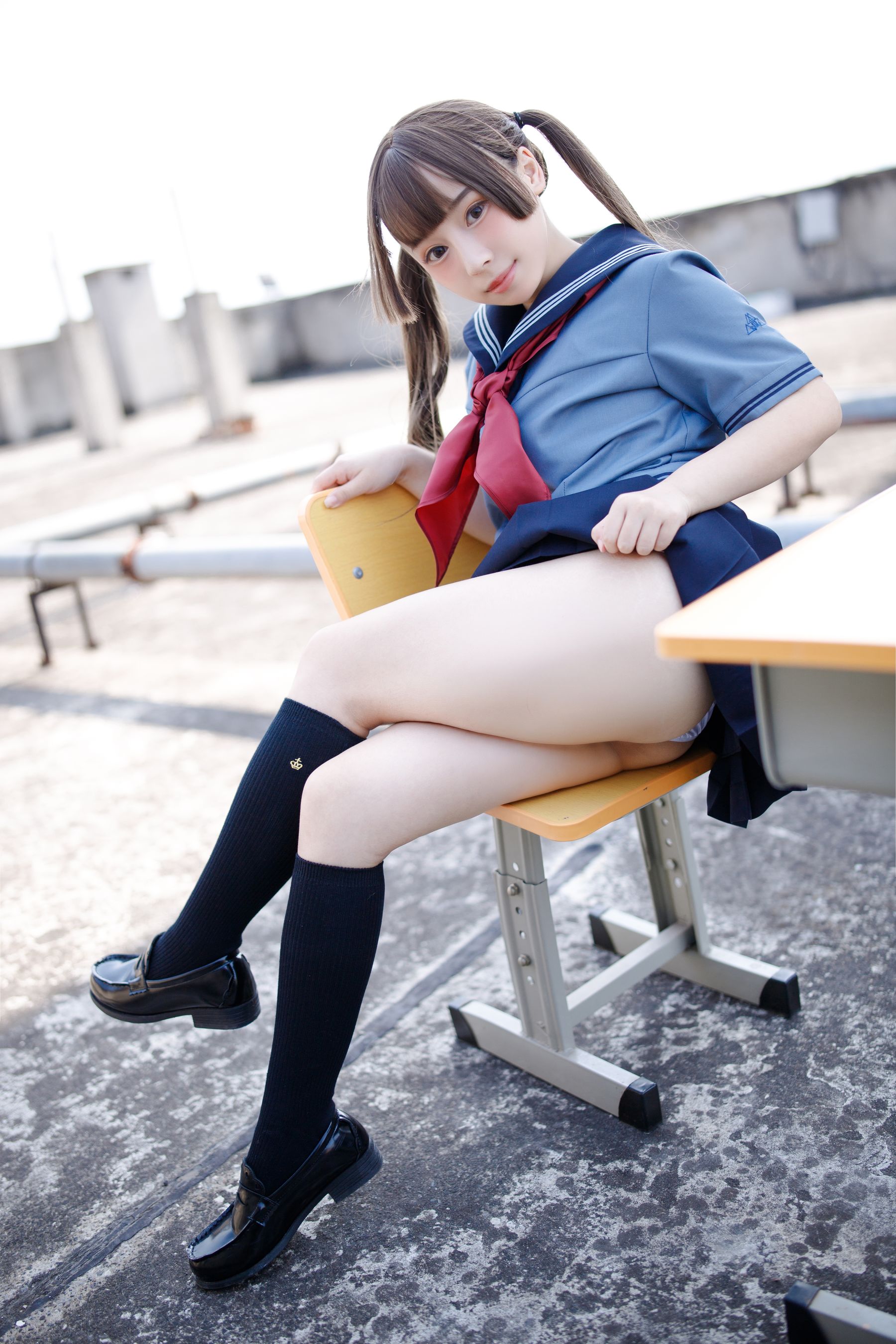 [福利COS] 胡桃猫Kurumineko - 天台的爱之告白第15张