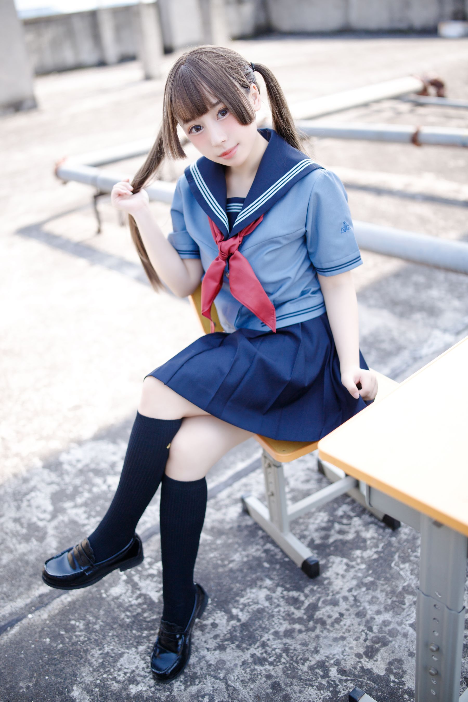 [福利COS] 胡桃猫Kurumineko - 天台的爱之告白第14张