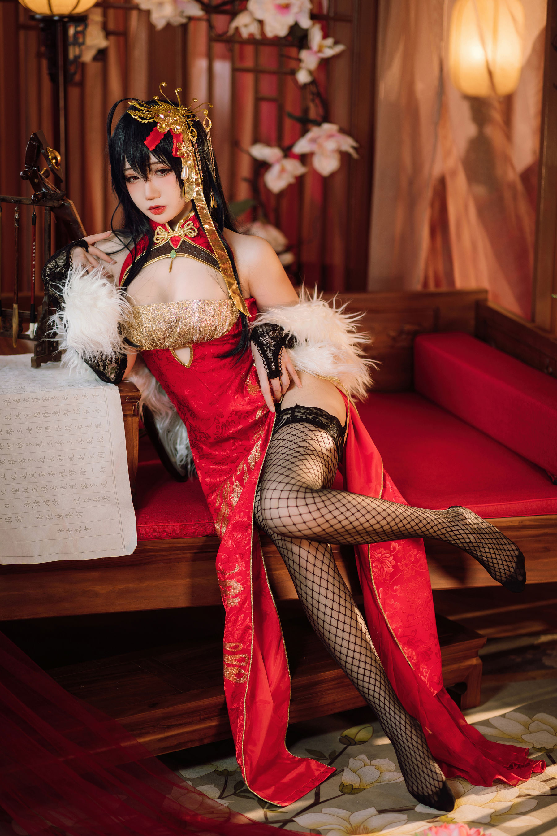 [福利COS] 焖焖碳 - 大凤旗袍第1张