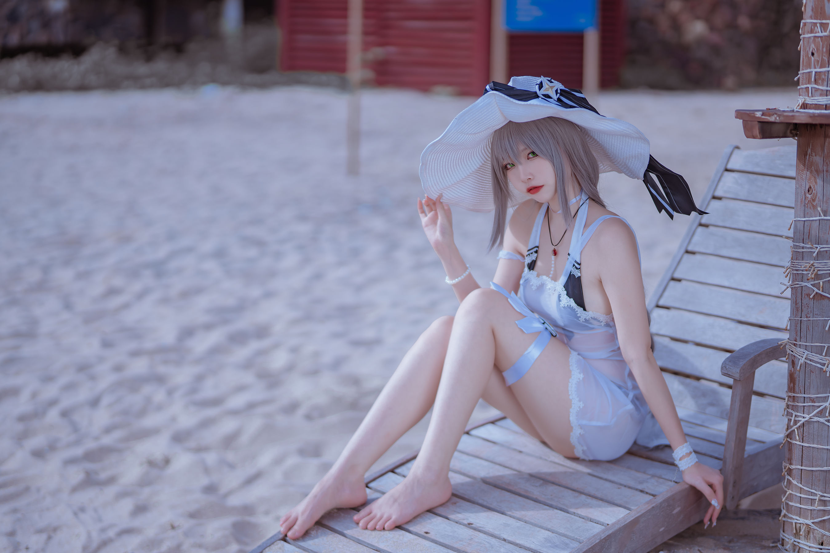 [福利COS] 人气Coser二佐Nisa - 碧蓝 天鹰泳装第6张