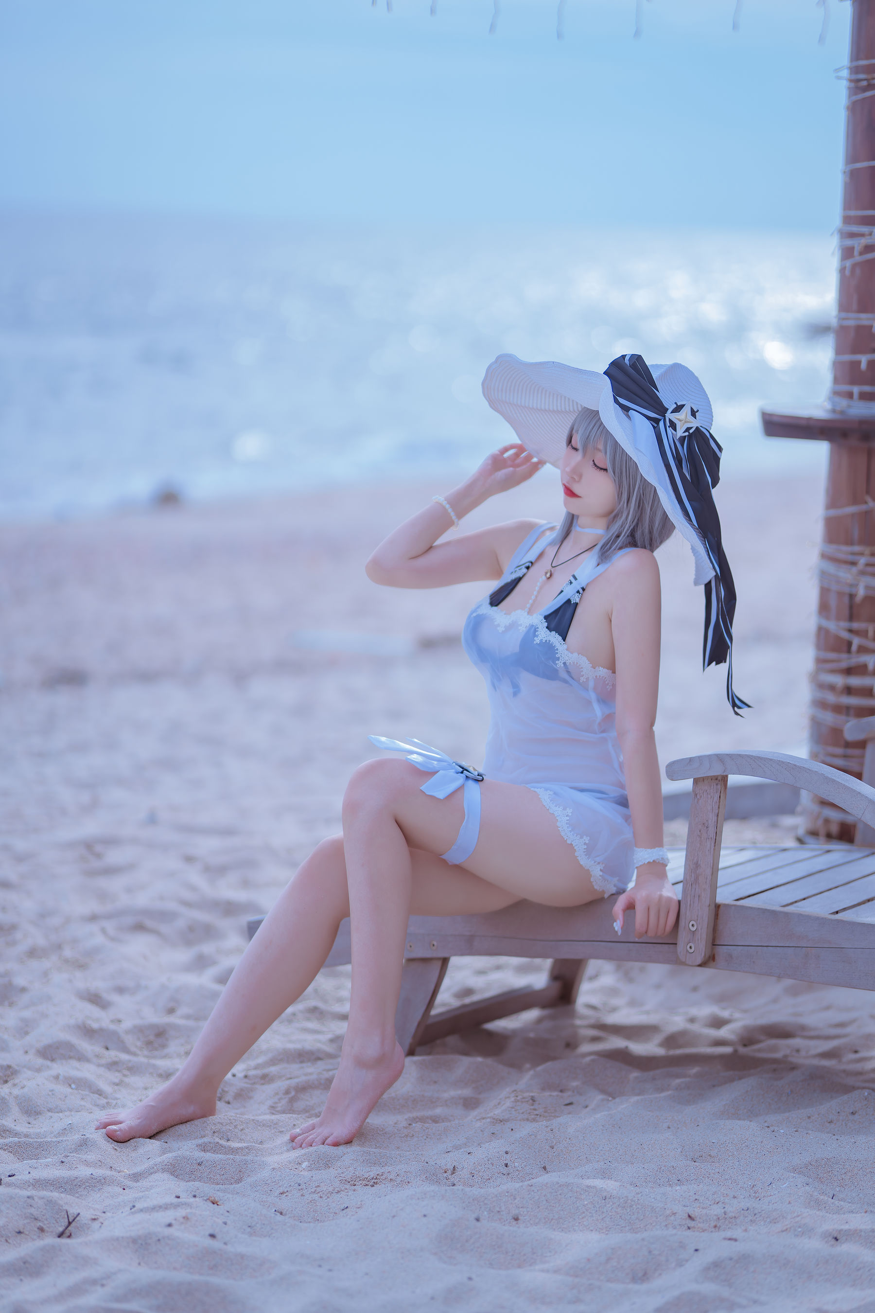 [福利COS] 人气Coser二佐Nisa - 碧蓝 天鹰泳装第1张