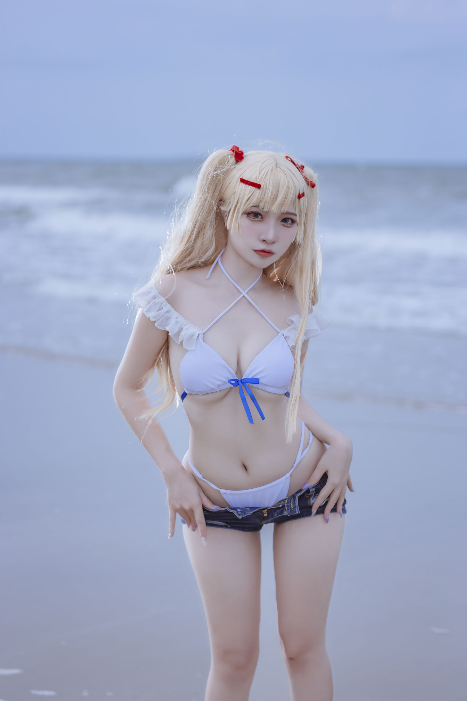 [福利COS] 人气Coser二佐Nisa - 碧蓝 苏塞克斯泳装第6张