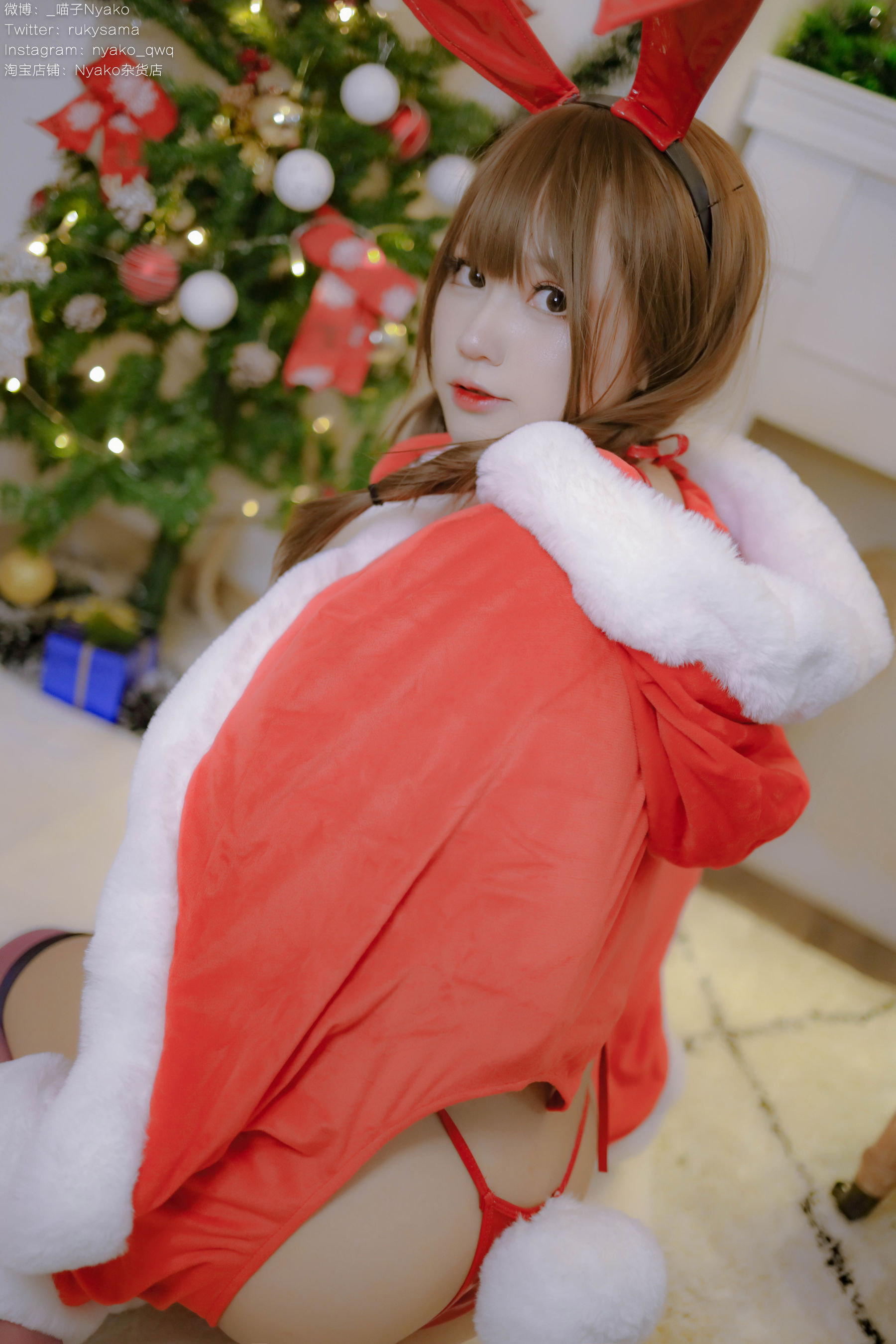 [福利COS] 萌妹子Nyako喵子 - Christmas Bunny第36张