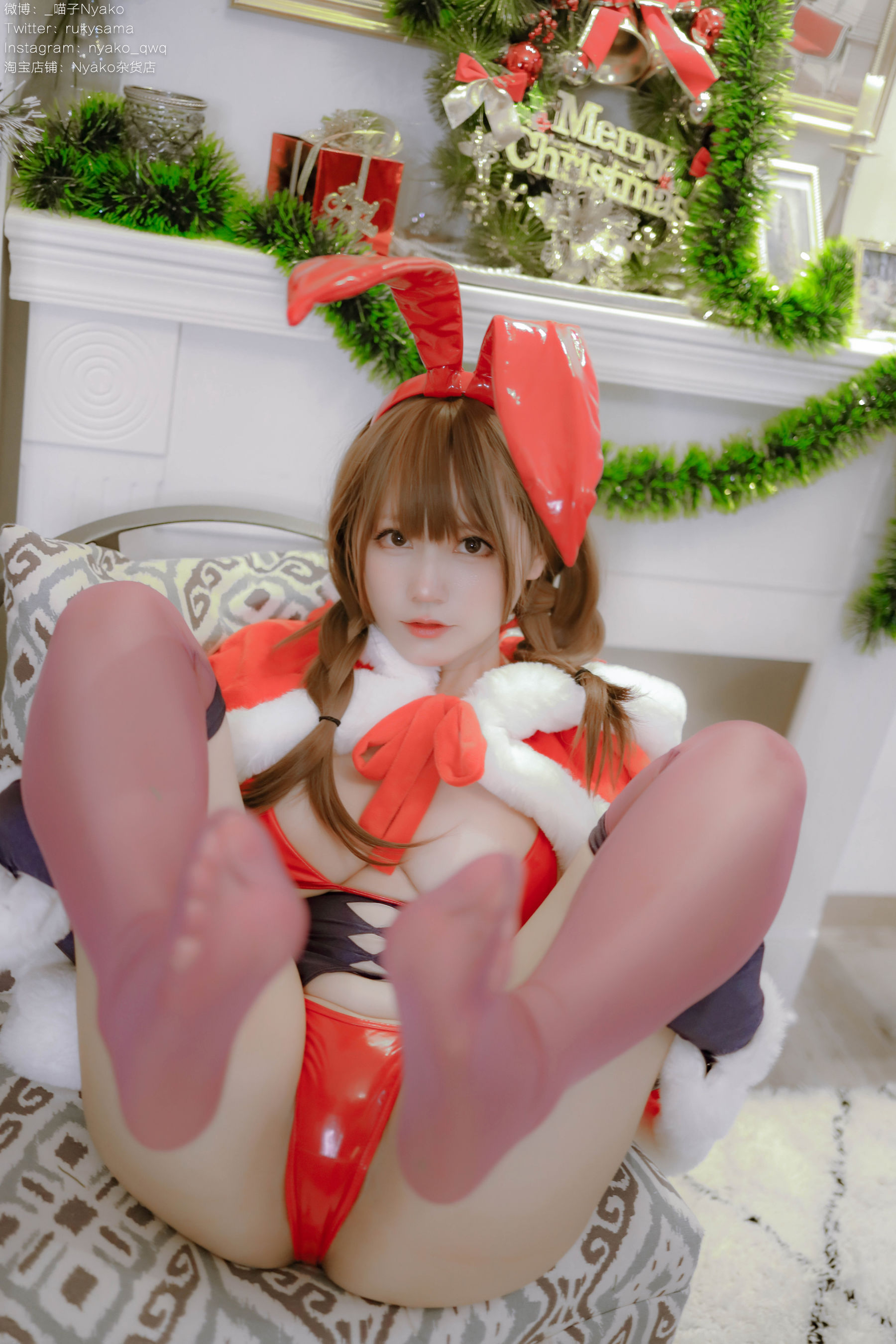 [福利COS] 萌妹子Nyako喵子 - Christmas Bunny第43张