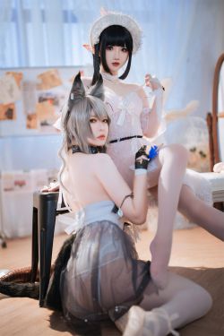 [福利COS] 可爱人气Coser面饼仙儿&amp;amp;半半子 - Arknights 黑x森蚺バレエ