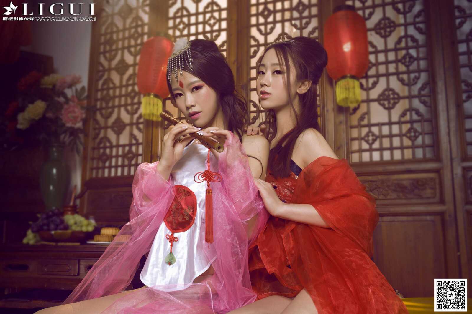 Model 语寒、然然《薄纱肚兜古典美人》 [丽柜Li第15张