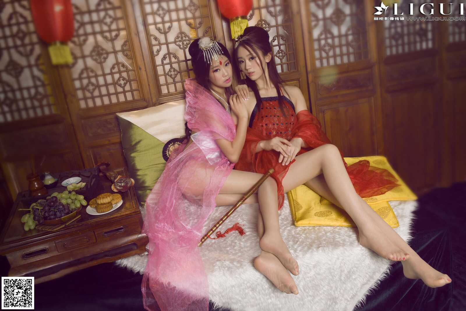 Model 语寒、然然《薄纱肚兜古典美人》 [丽柜Li第12张