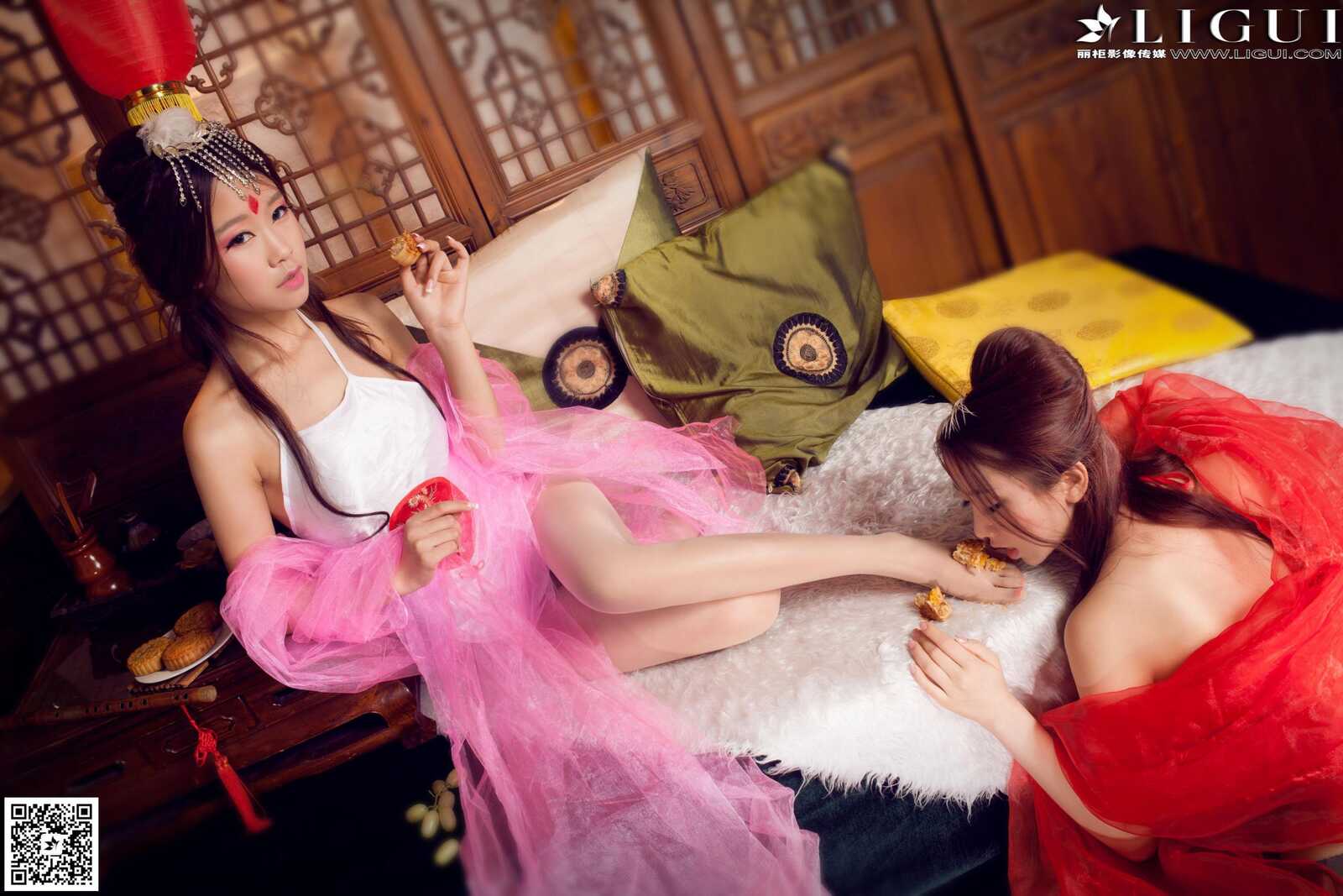 Model 语寒、然然《薄纱肚兜古典美人》 [丽柜Li第4张