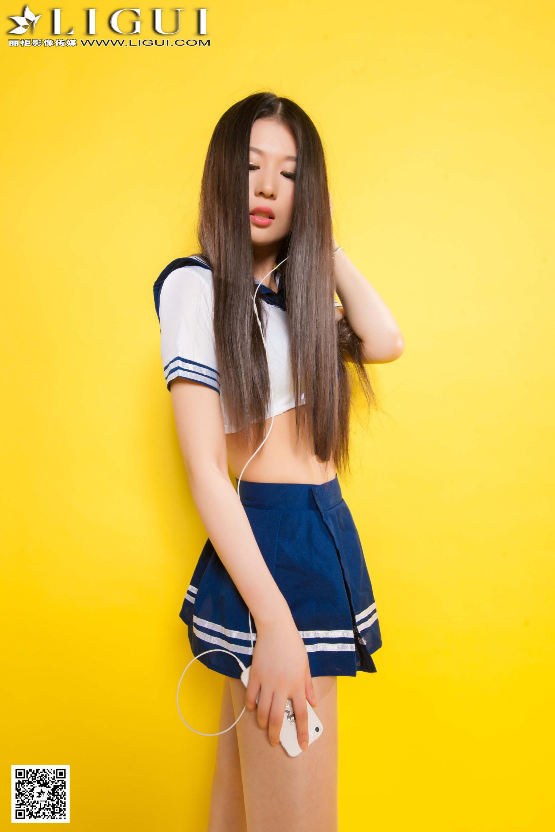 [丽柜LiGui] Model 佳怡《长发水手服美女丝足》美腿第15张