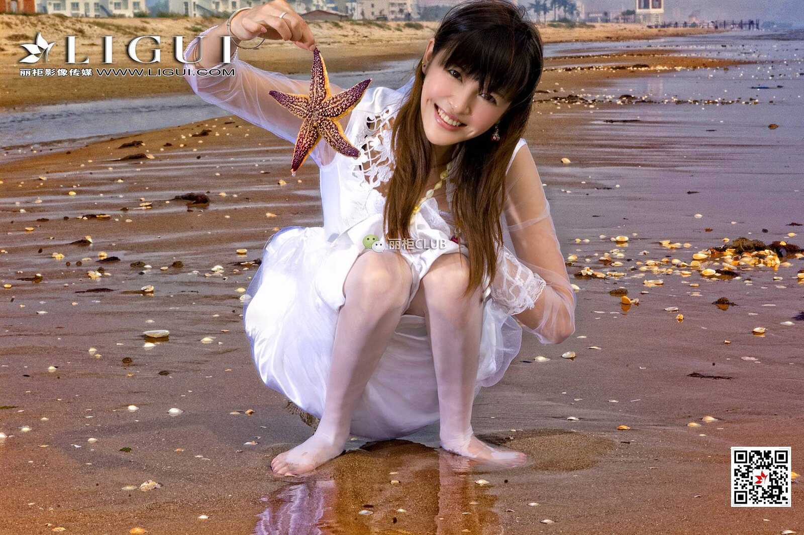 菲儿《沙滩婚纱》 [丽柜LIGUI] 网络丽人 写真集第8张