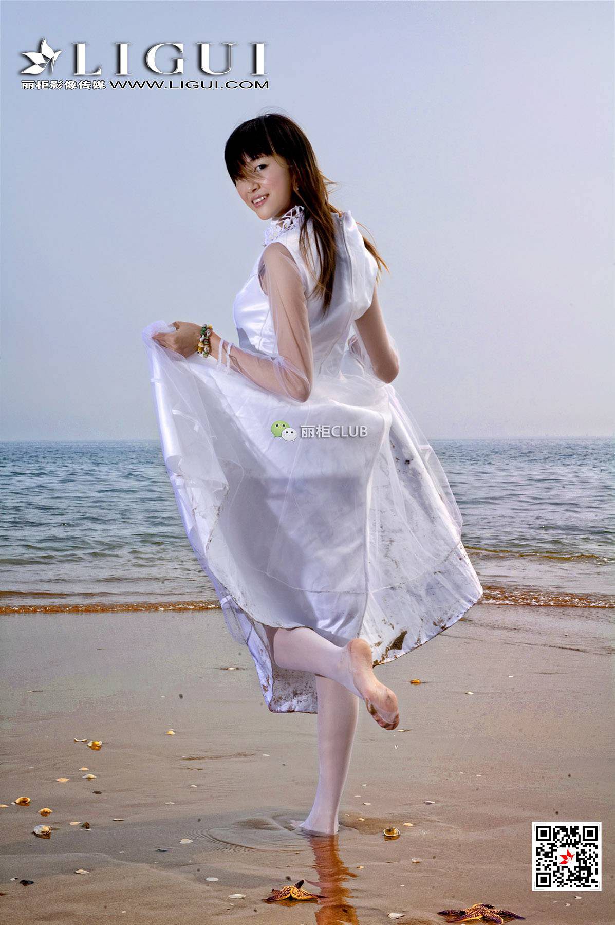 菲儿《沙滩婚纱》 [丽柜LIGUI] 网络丽人 写真集第6张
