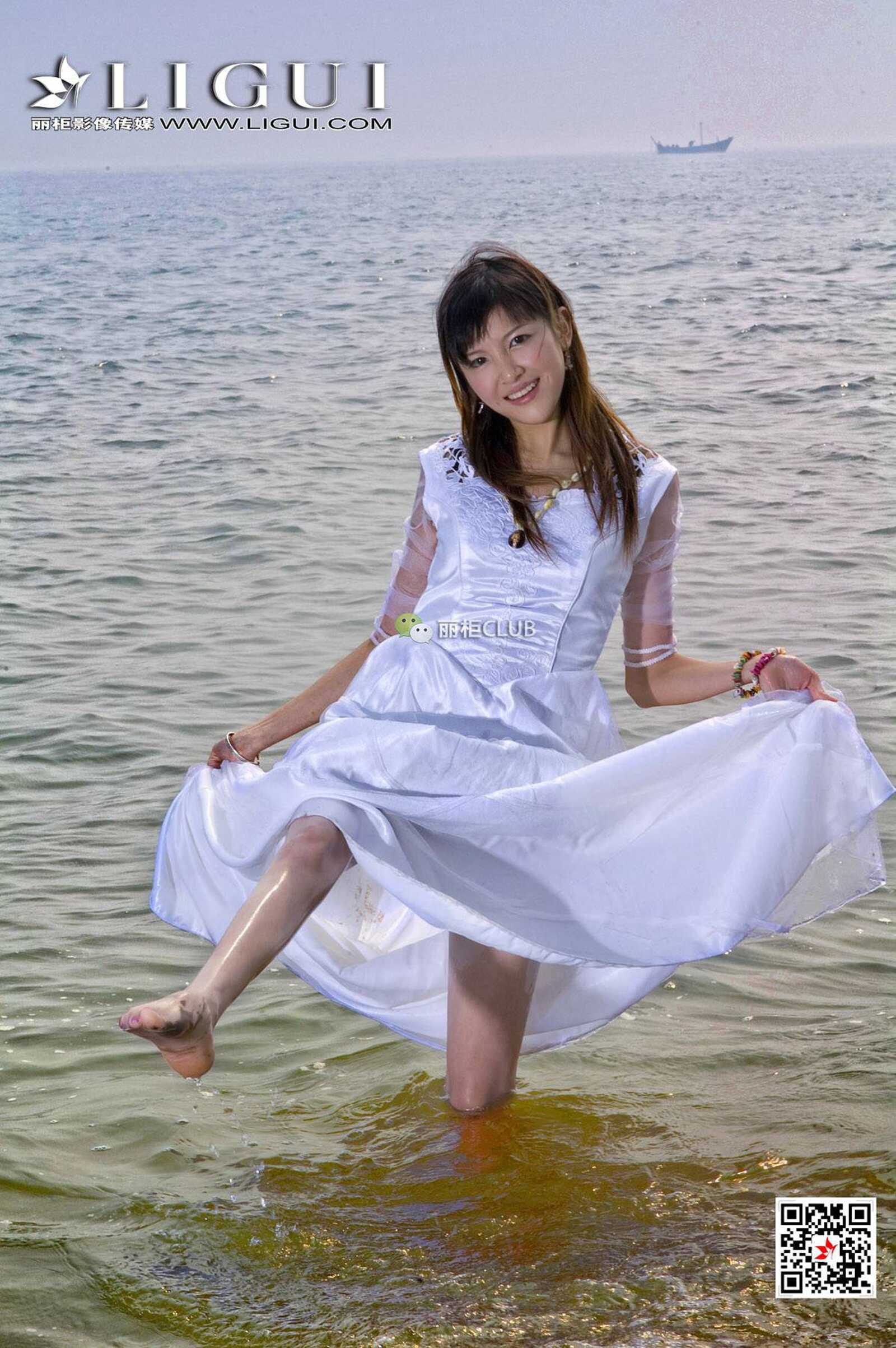 菲儿《沙滩婚纱》 [丽柜LIGUI] 网络丽人 写真集第6张