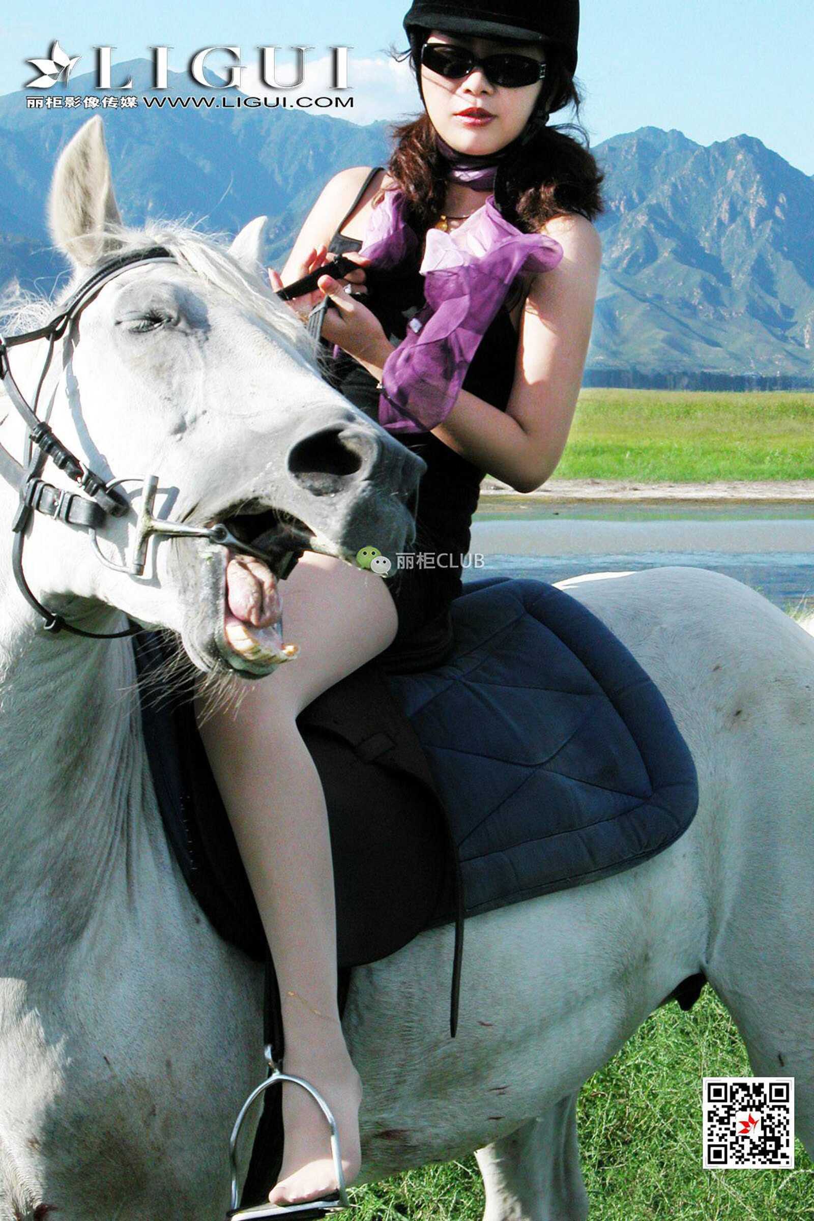 腿模丝高《白马女郎美丝》 [丽柜LIGUI] 美腿丝足第5张