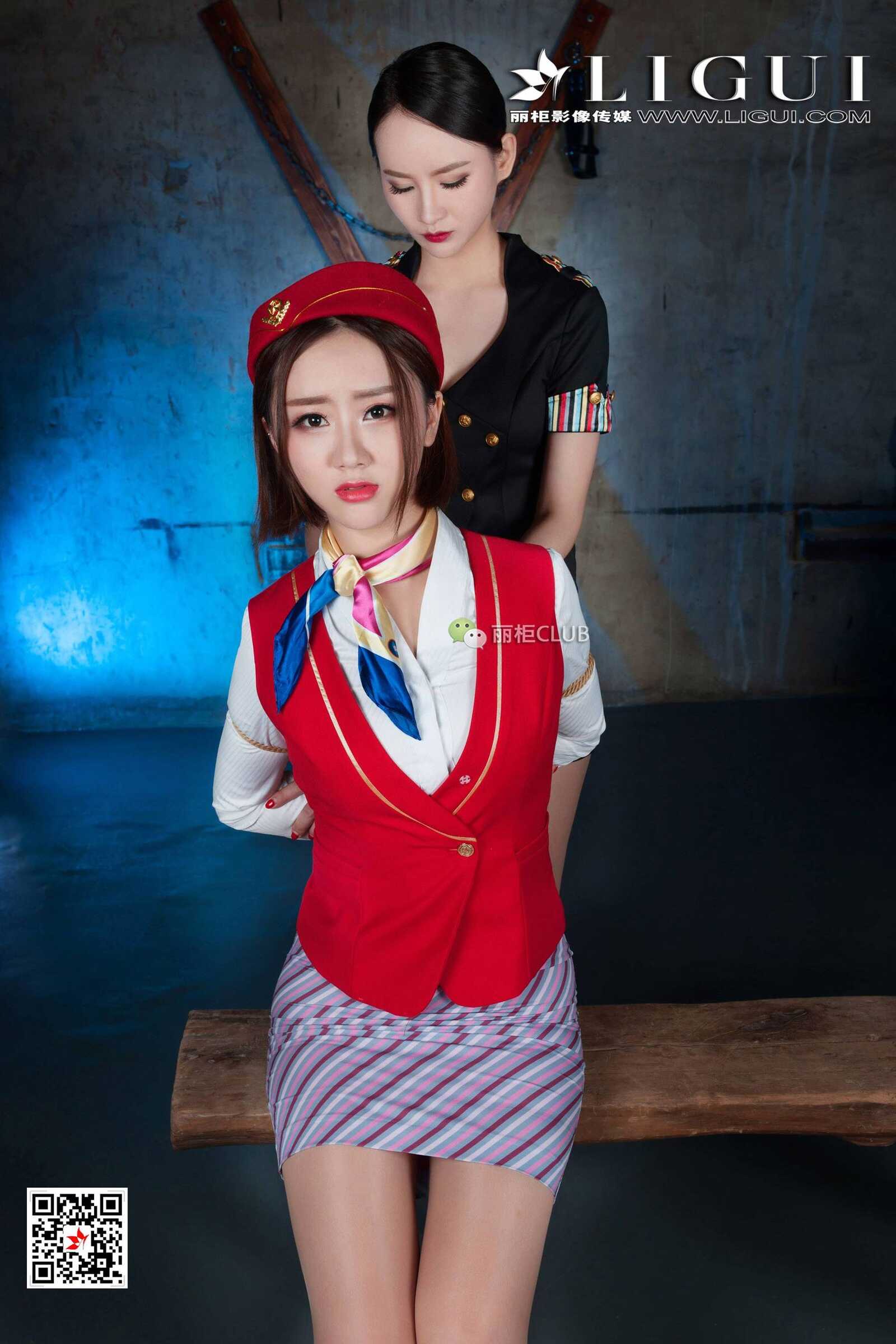 腿模Amy&amp;amp;腿模然然《空姐丝袜美束》 [丽柜LIG第17张