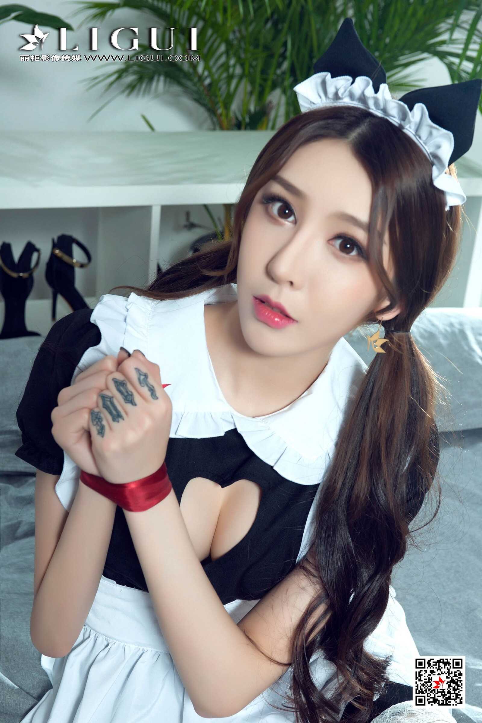 腿模兔子《女仆绳艺》 [丽柜美束Ligui] 网络丽人第12张