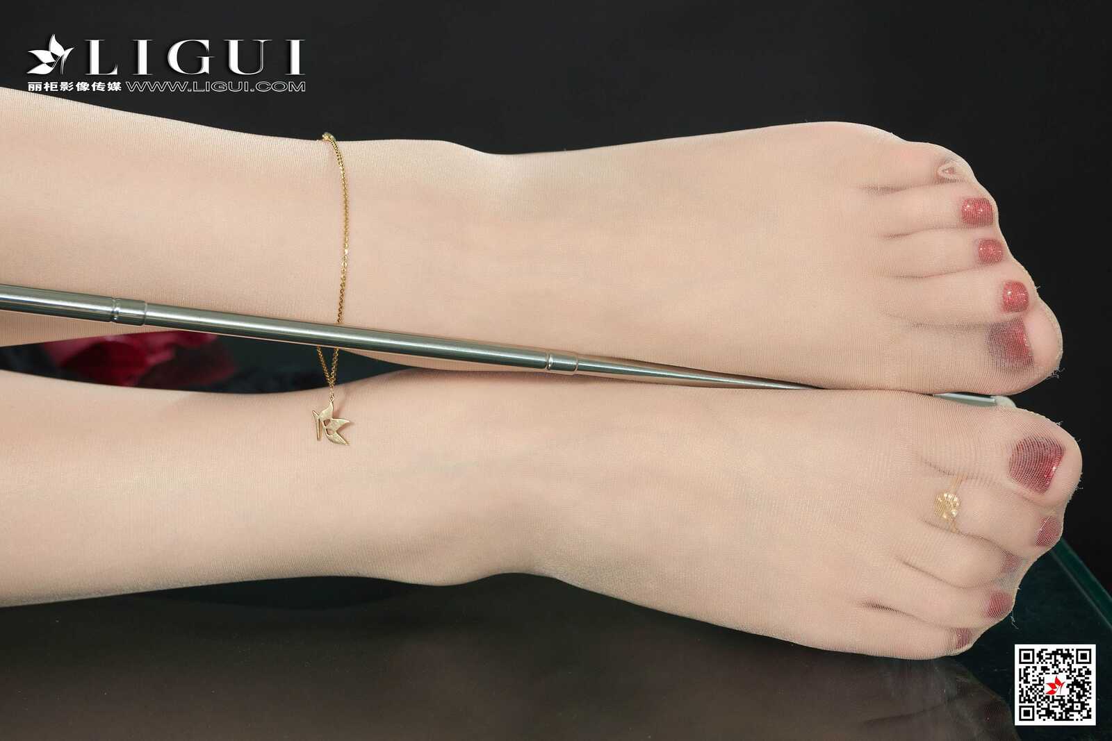 文静《黑丝吊袜美腿丝足》 [丽柜Ligui] 写真集第4张