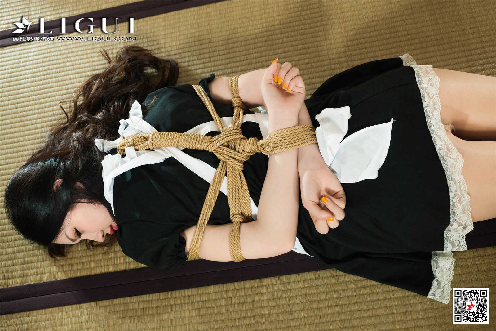 腿模甜甜《女仆绳艺丝足》 [丽柜美束Ligui] 写真第2张
