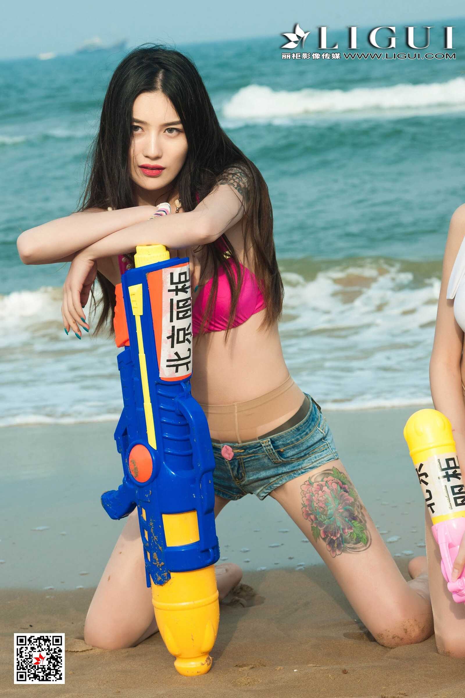 兔子&amp;amp;凉儿&amp;amp;甜甜《沙滩丝足》 [丽柜Ligui] 写第12张