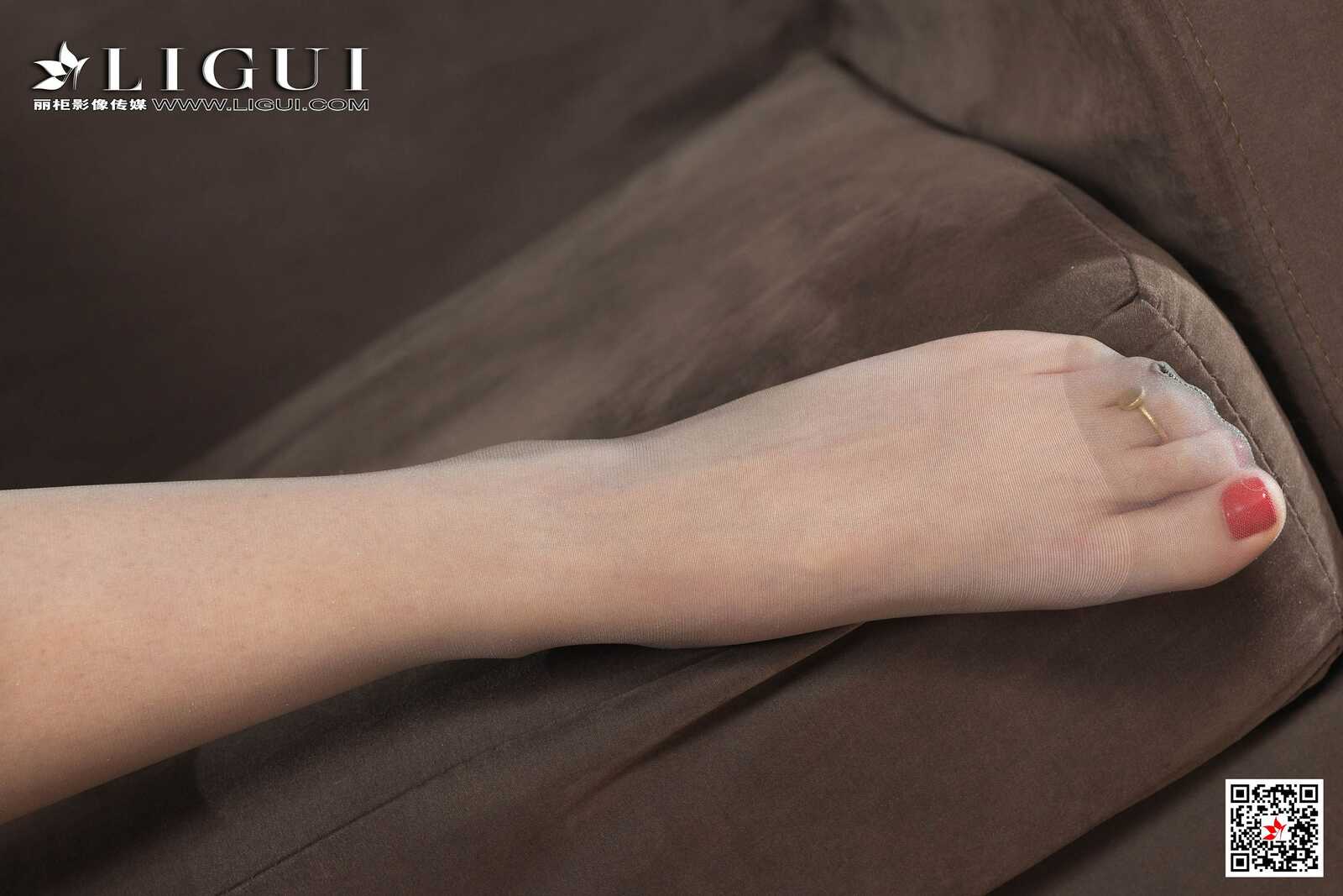 Model 豆豆《灰丝丽人美足》 [丽柜Ligui] 写真集第9张