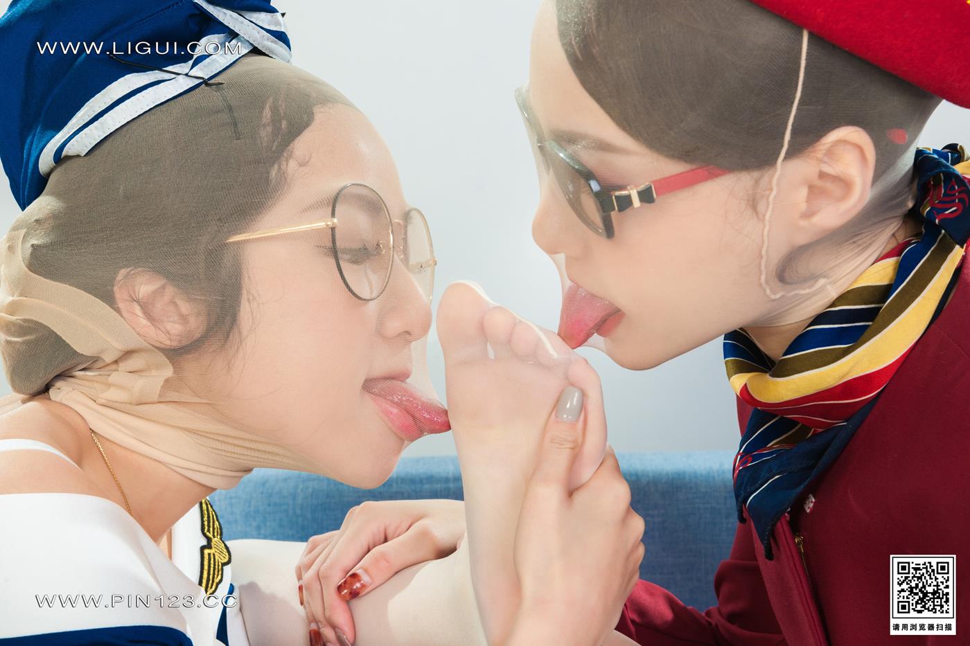 [Ligui丽柜]2022.11.11 双生花-空中丝欲 汐汐＆心心第12张