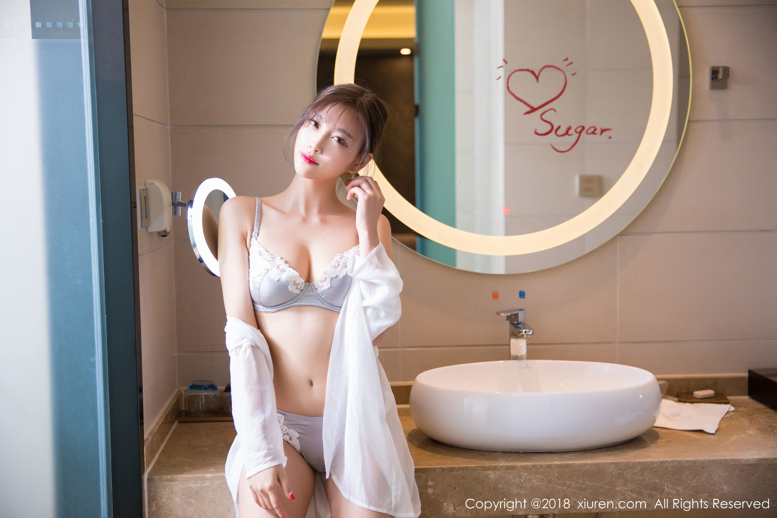  杨晨晨sugar《黑丝兔女郎+浴室湿身系列》 XiuRen 秀人网 No.1033第11张