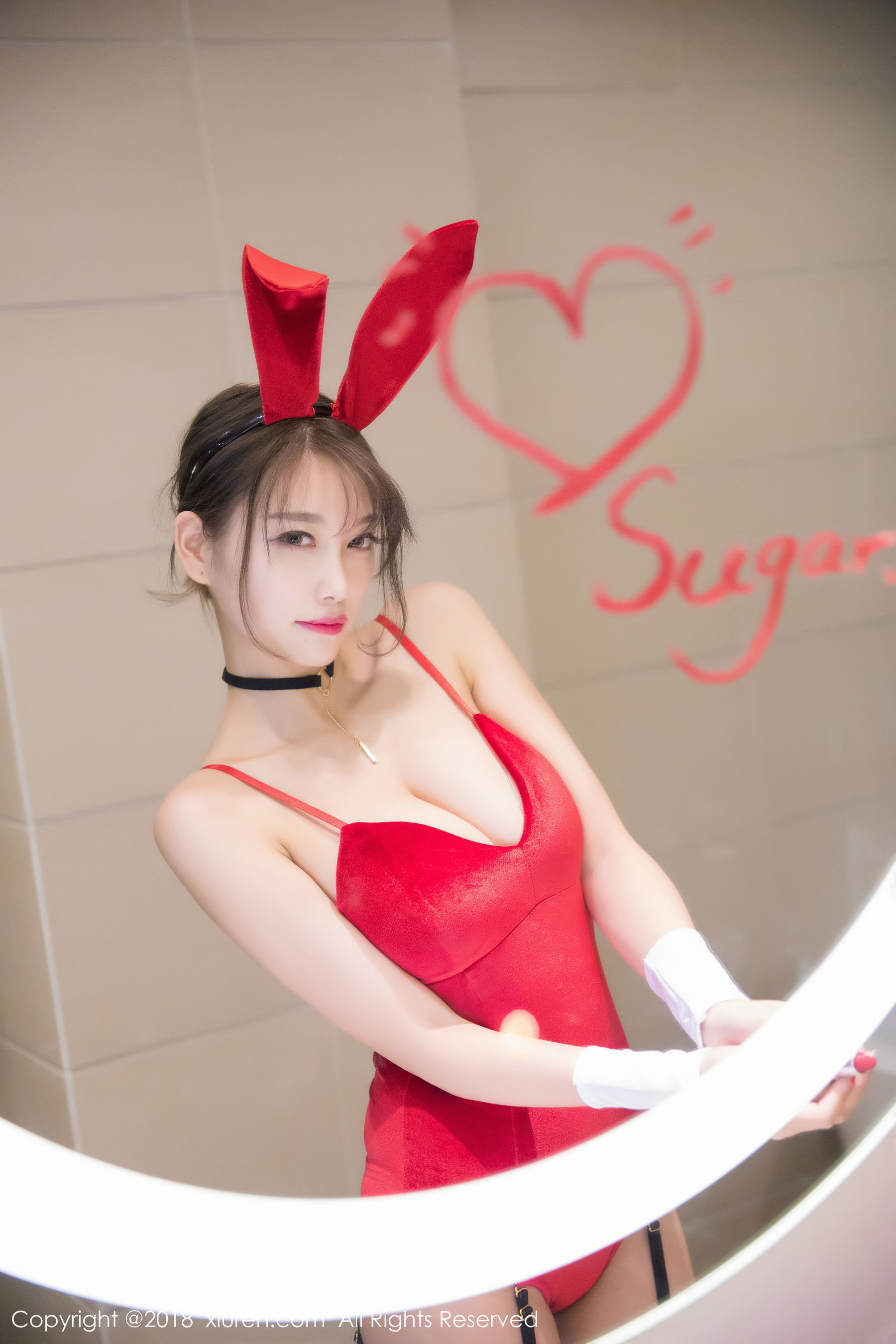  杨晨晨sugar《黑丝兔女郎+浴室湿身系列》 XiuRen 秀人网 No.1033第4张