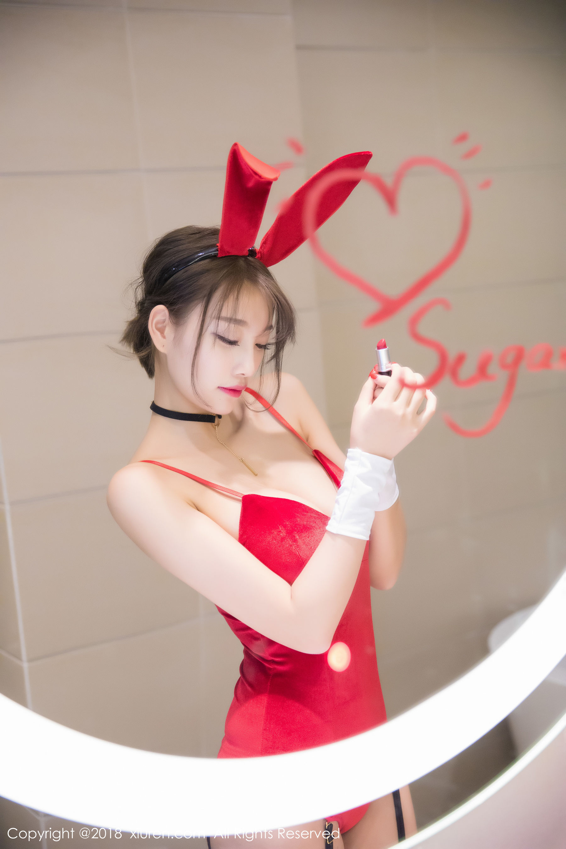 杨晨晨sugar《黑丝兔女郎+浴室湿身系列》 XiuRen 秀人网 No.1033第4张