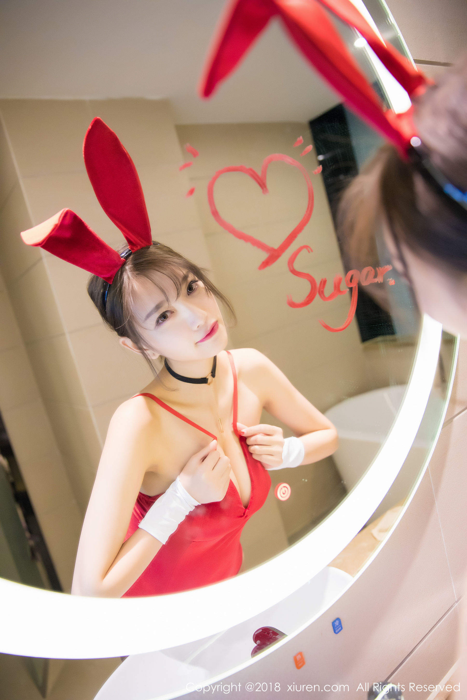  杨晨晨sugar《黑丝兔女郎+浴室湿身系列》 XiuRen 秀人网 No.1033第4张