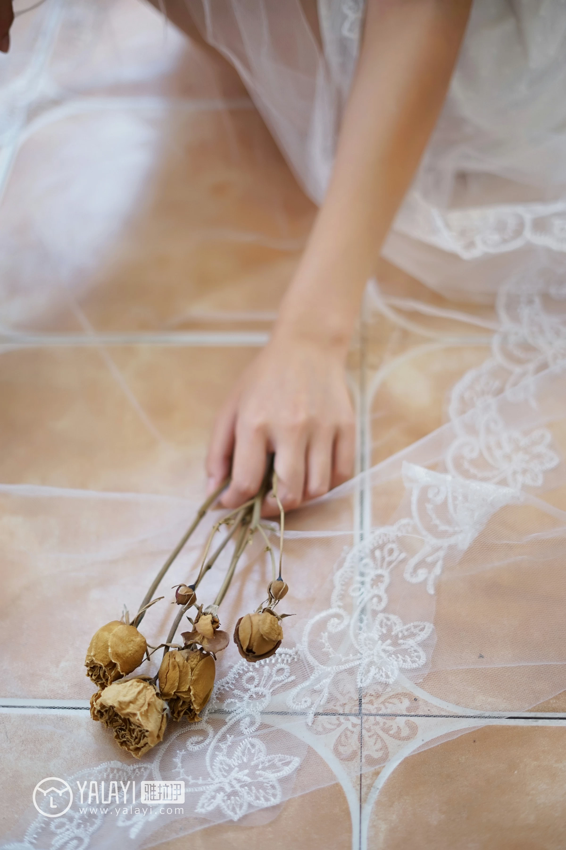 [YALAYI雅拉伊]NO.037 午后阳光 饰媛 白色吊带蕾丝连衣裙性感私房写真集第8张