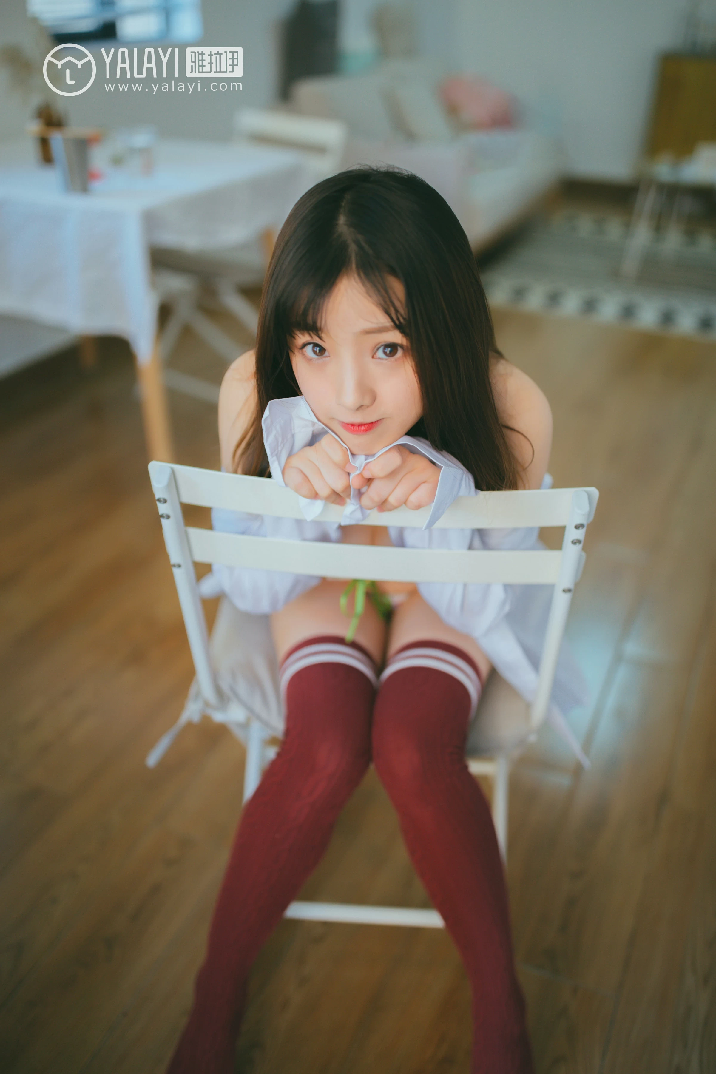 [YALAYI雅拉伊]NO.055 我一定会爱上你 南瓜南瓜 白色透视衬衫加红色情趣内衣性感私房写真集第18张