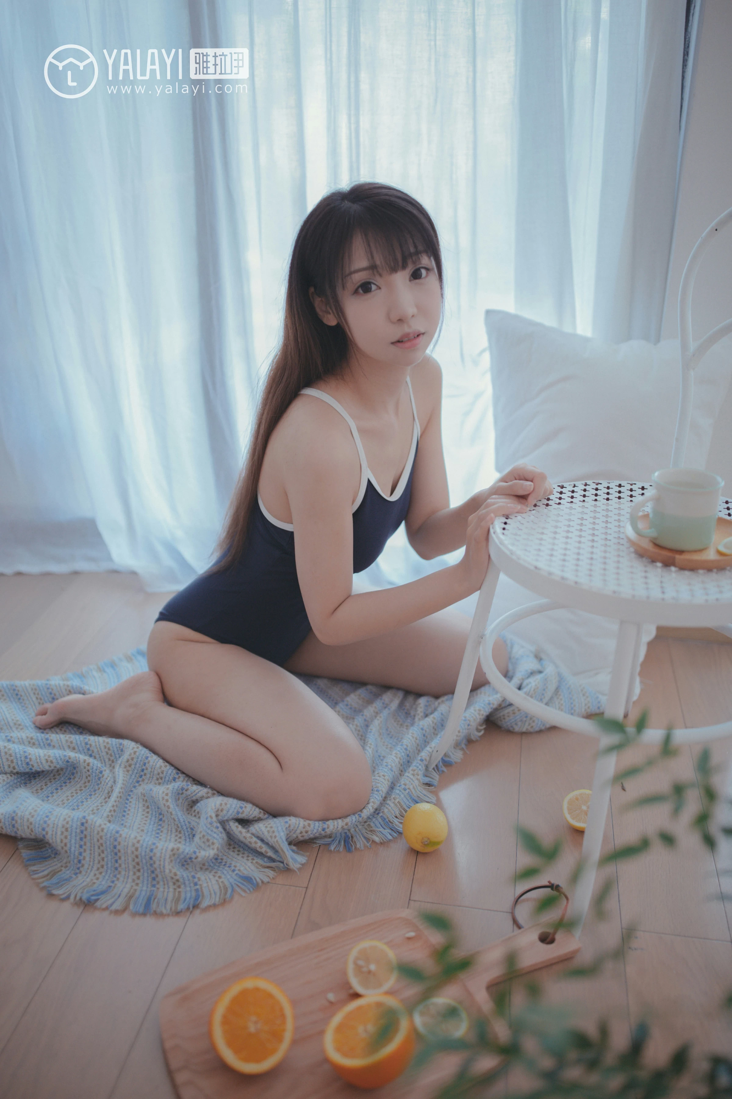 [YALAYI雅拉伊]NO.068 蓝帘幽梦 水花儿 蓝色连体运动内衣性感私房写真集第13张