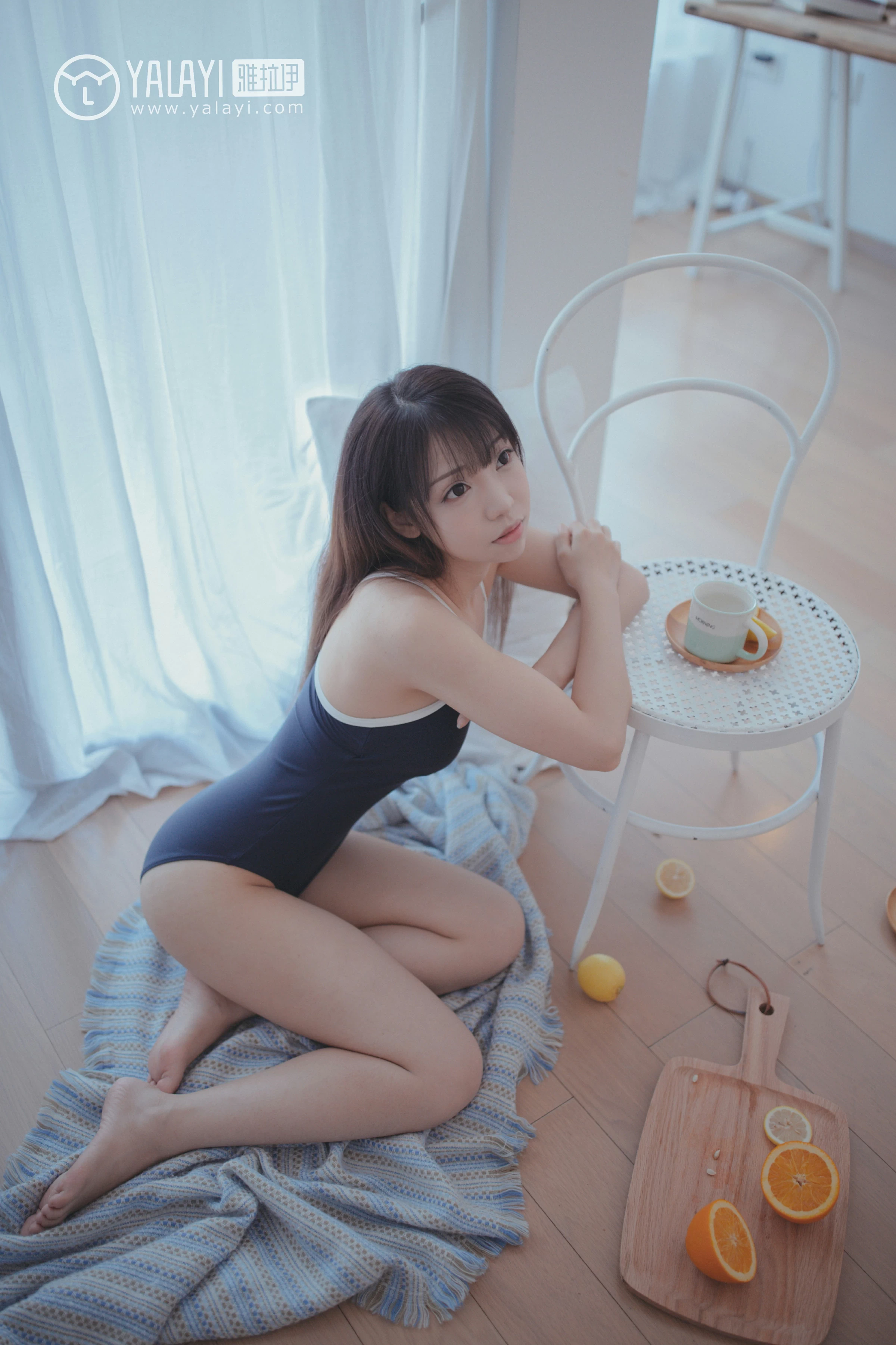 [YALAYI雅拉伊]NO.068 蓝帘幽梦 水花儿 蓝色连体运动内衣性感私房写真集第14张