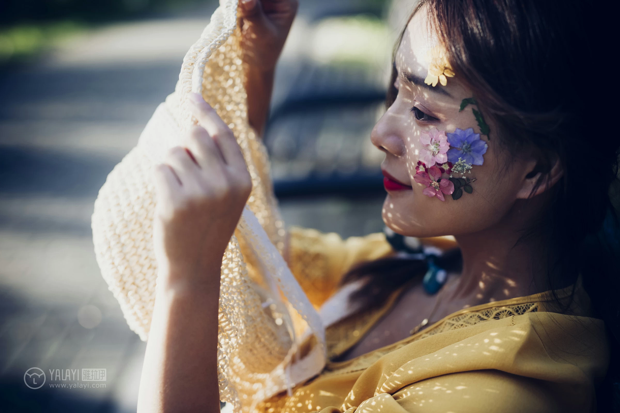 [YALAYI雅拉伊]NO.117 夏日小清新 白日梦 黄色蕾丝连衣裙清纯私房写真集第14张