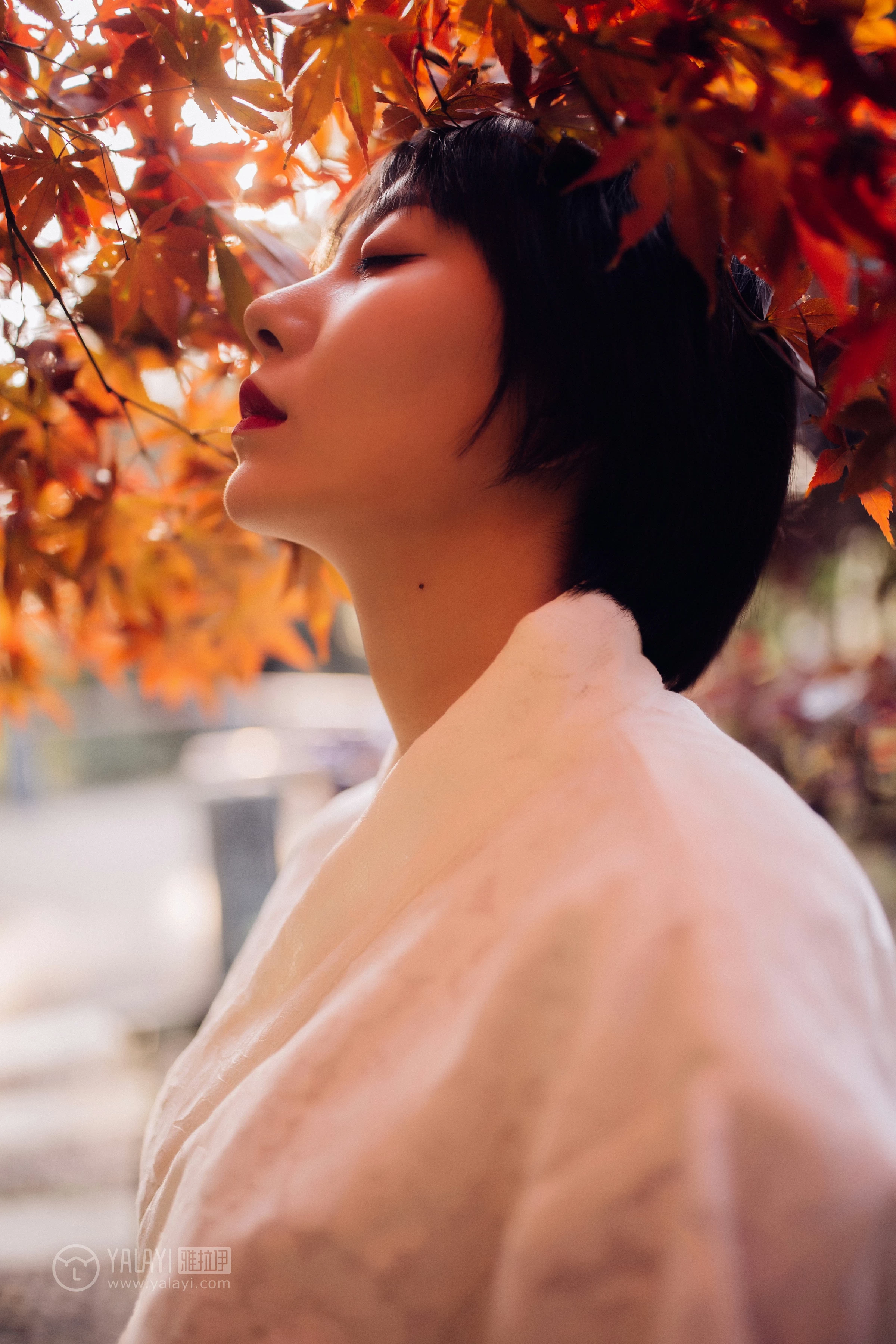 [YALAYI雅拉伊]NO.136 夕阳下的和风少女 静静 白色透视镂空和服性感私房写真集第7张