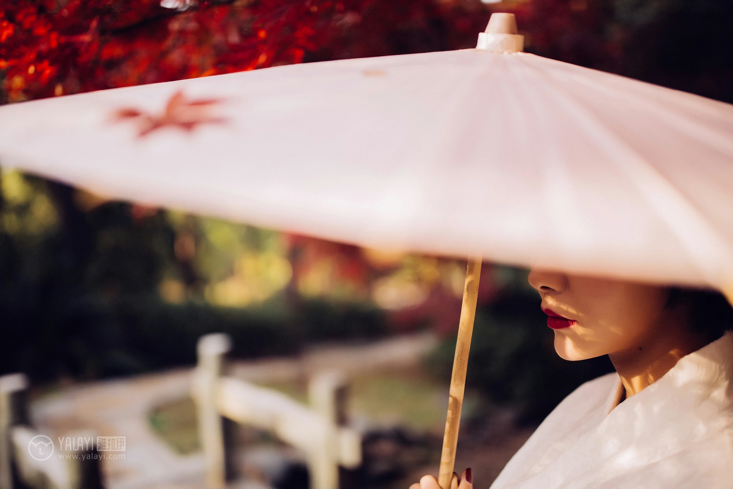 [YALAYI雅拉伊]NO.136 夕阳下的和风少女 静静 白色透视镂空和服性感私房写真集第6张