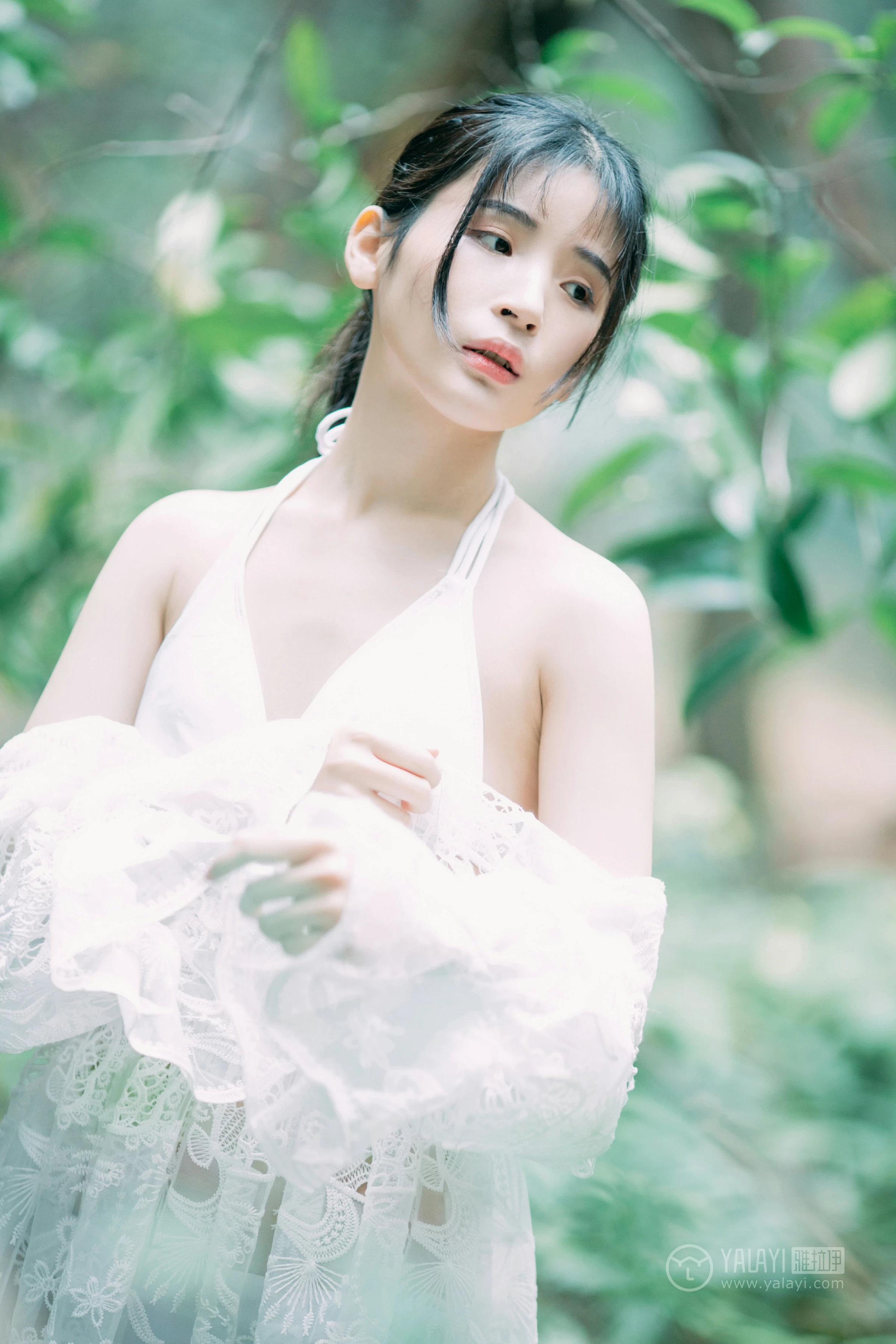 [YALAYI雅拉伊]No.194 仙乐飘飘 阿惜 白色透视镂空连衣裙加白色内衣性感私房写真集第14张