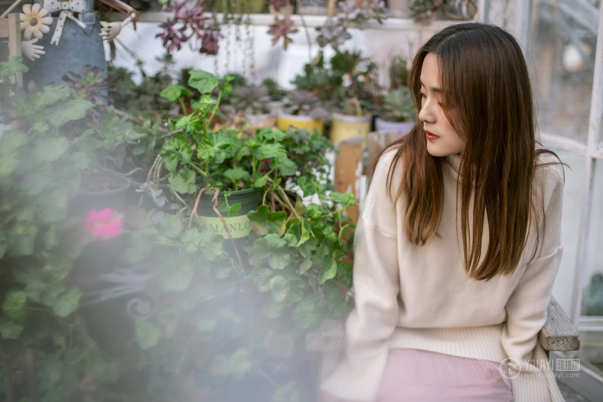 [YALAYI雅拉伊]No.209 温柔的你 白日梦 白色连身毛衣清新私房写真集第9张