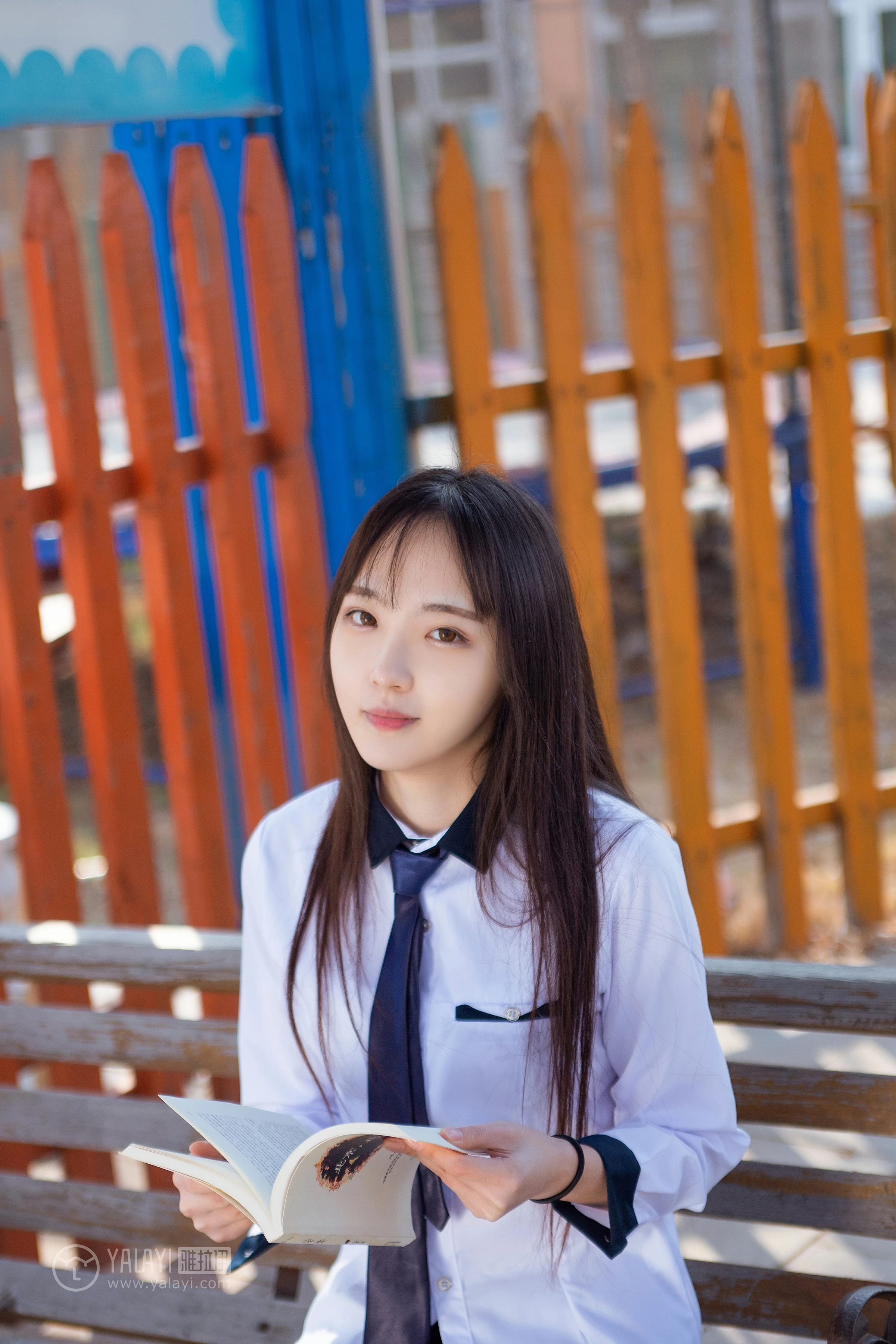 [YALAYI雅拉伊]No.229 小清新 文慧慧 日本高中女生制服与短裙加黑色丝袜美腿性感私房写真集第11张